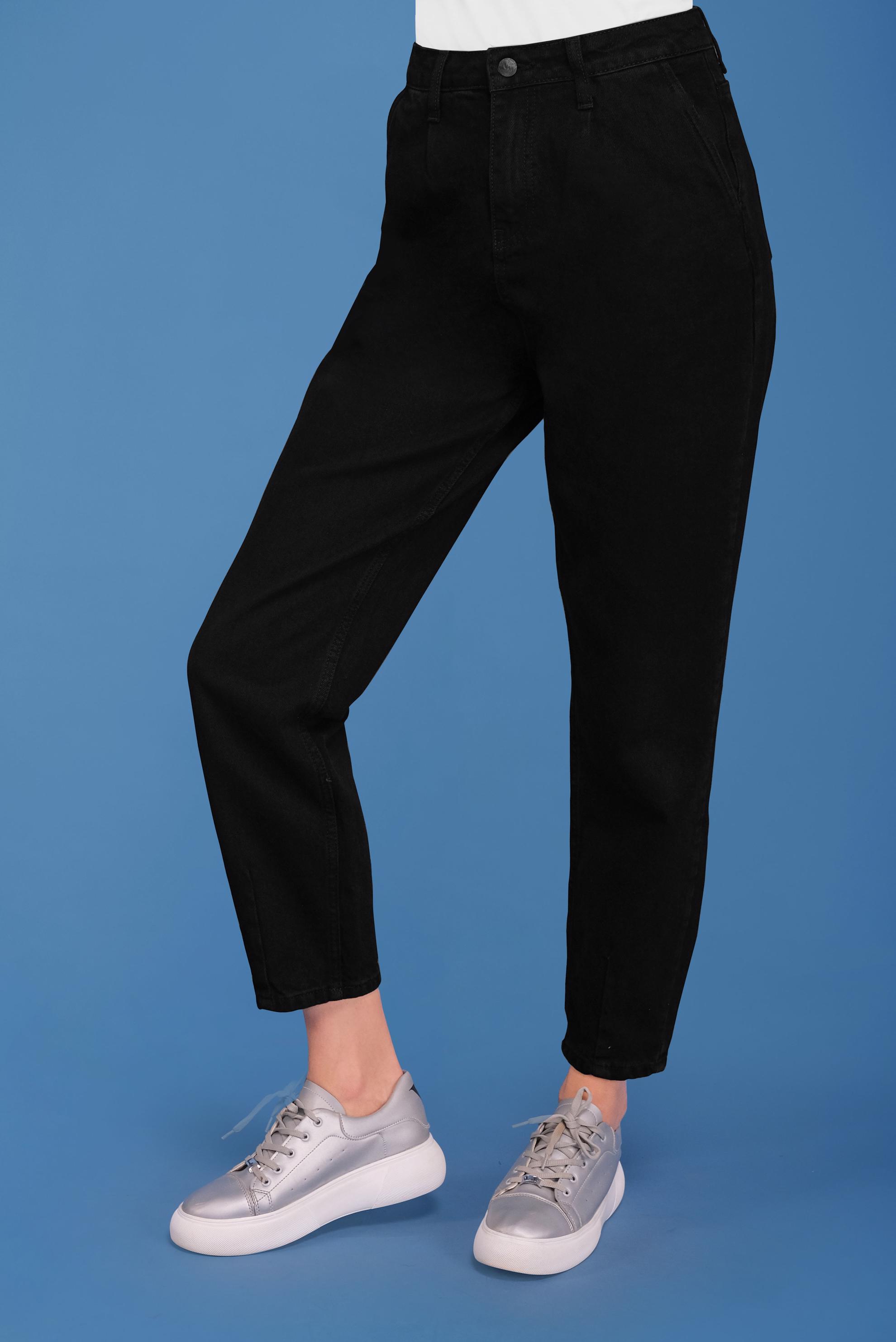 Tesettür giyim SİYAH YÜKSEK BEL PAMUKLU PANTOLON 70218-1 