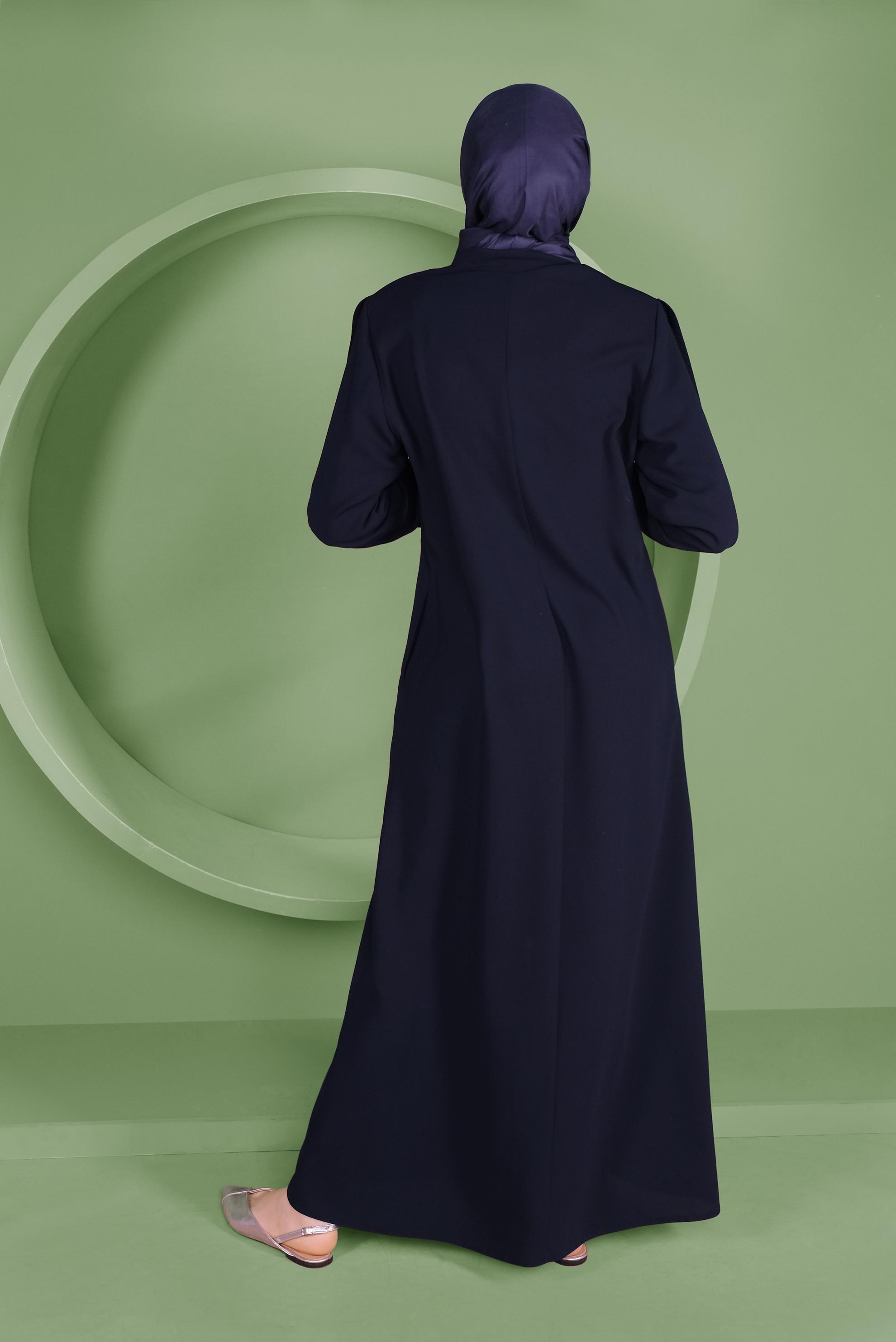 Tesettür giyim LACİVERT PUL PAYET DETAYLI PARDESÜ 10357