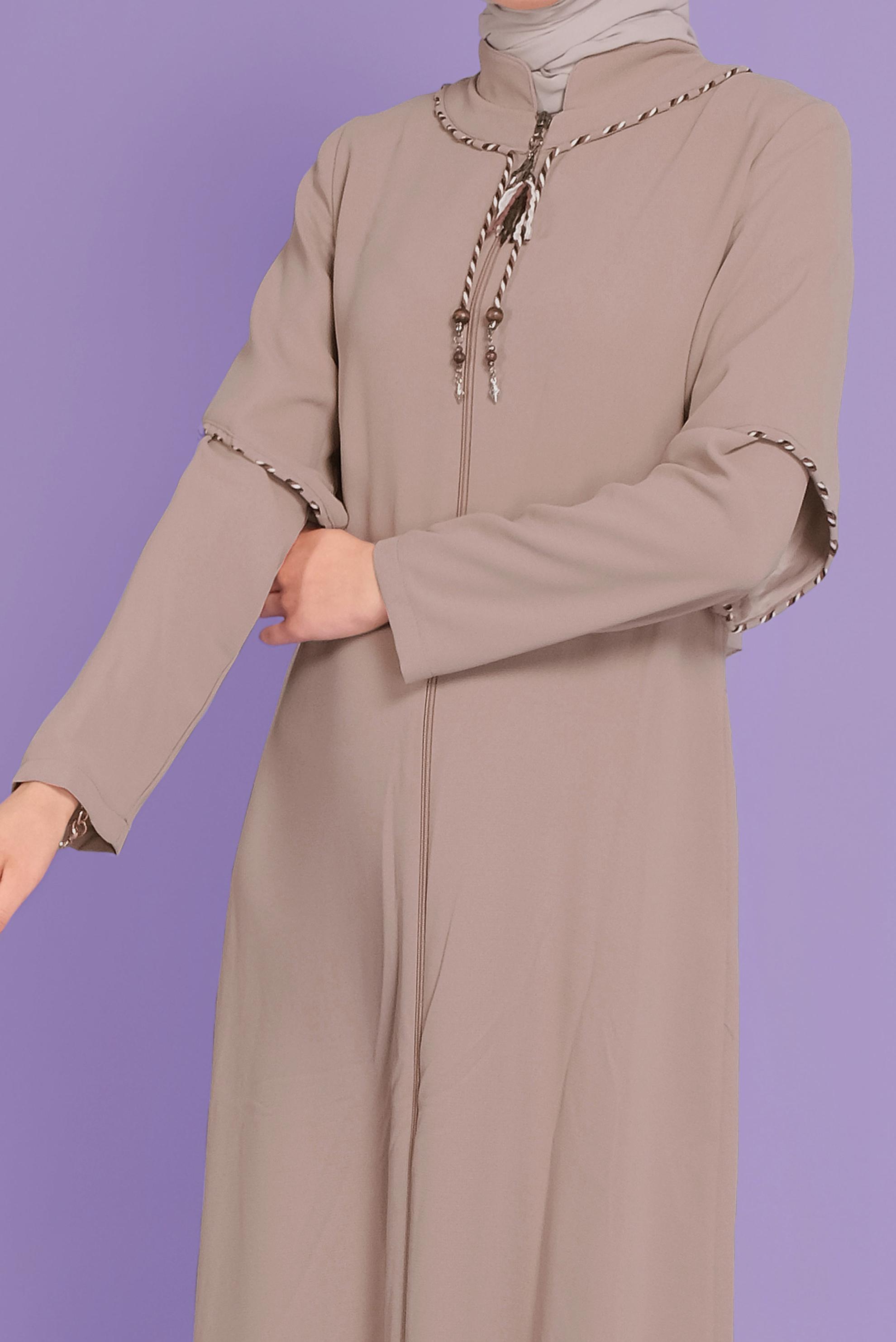 Tesettür giyim PUDRA FERMUARLI PARDESÜ 10362