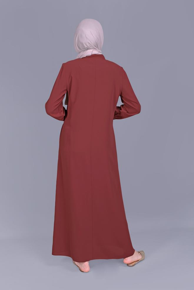 Vêtements hijab ORANGE COUCHE DE FINITION FERMETURE ÉCLAIR AVEC DÉTAIL IMPRIMÉ 10365  - ALVİNA