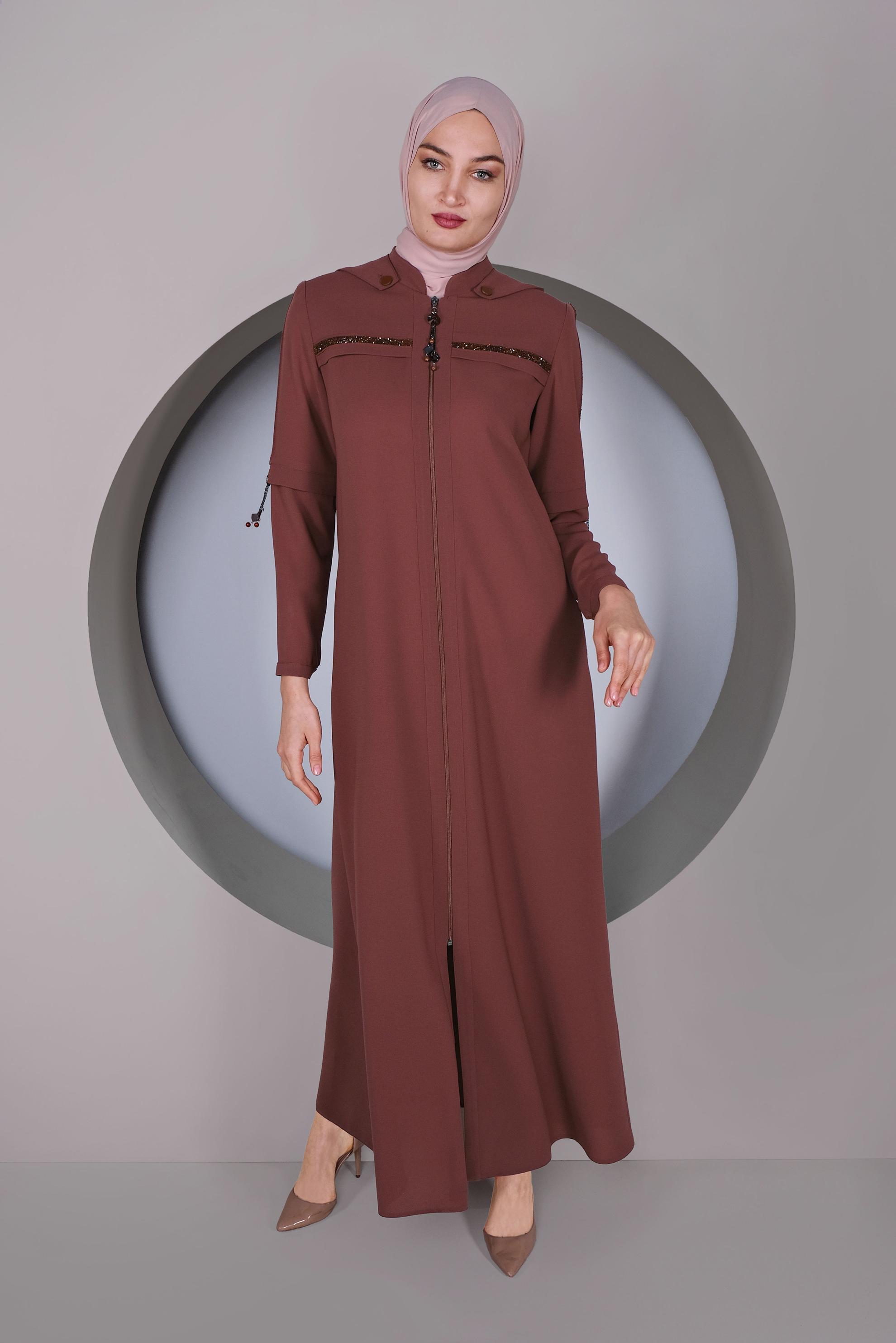 Vêtements hijab ORANGE COUCHE DE FINITION FERMETURE ÉCLAIR 10369
