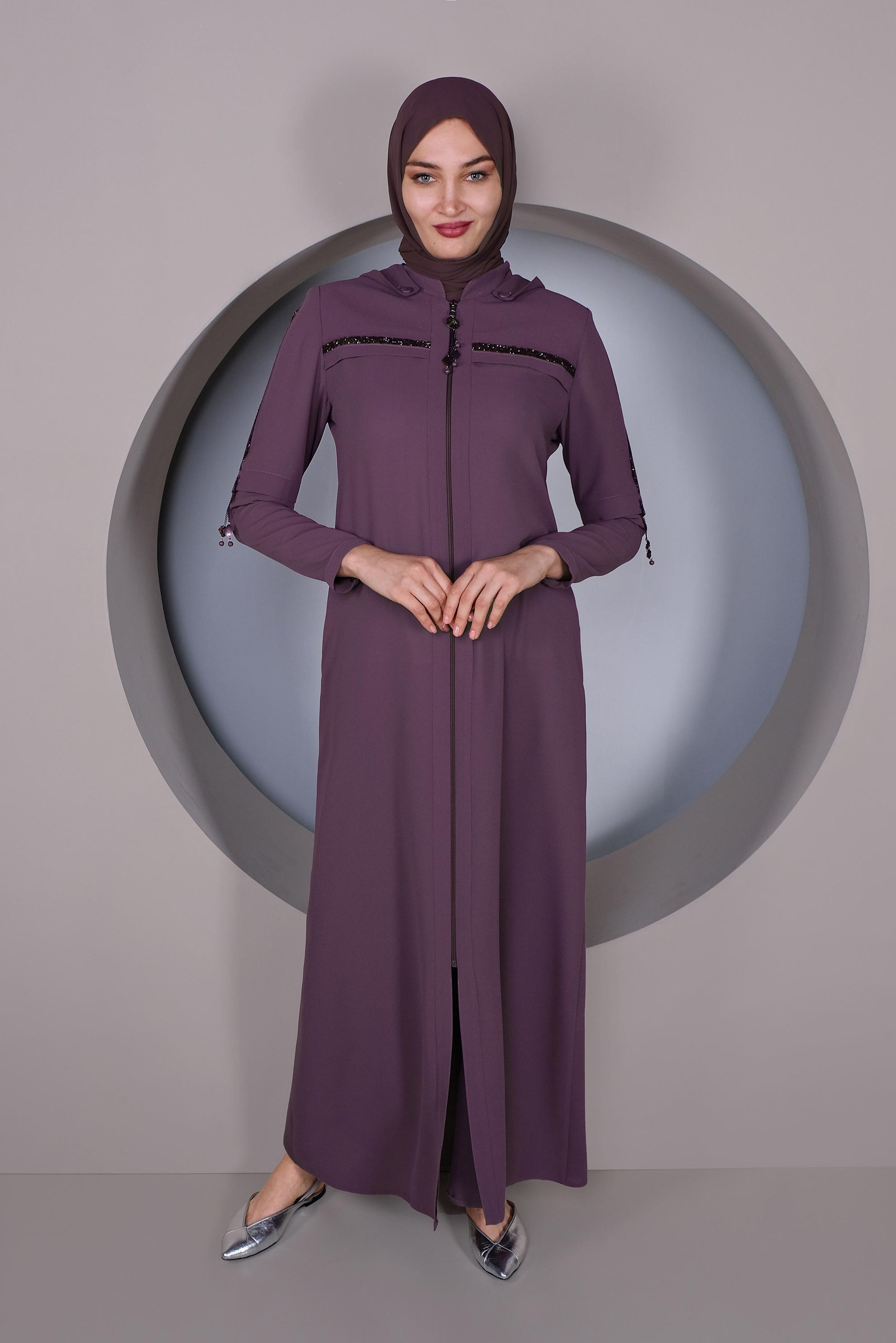 Vêtements hijab POURPRE COUCHE DE FINITION FERMETURE ÉCLAIR 10369
