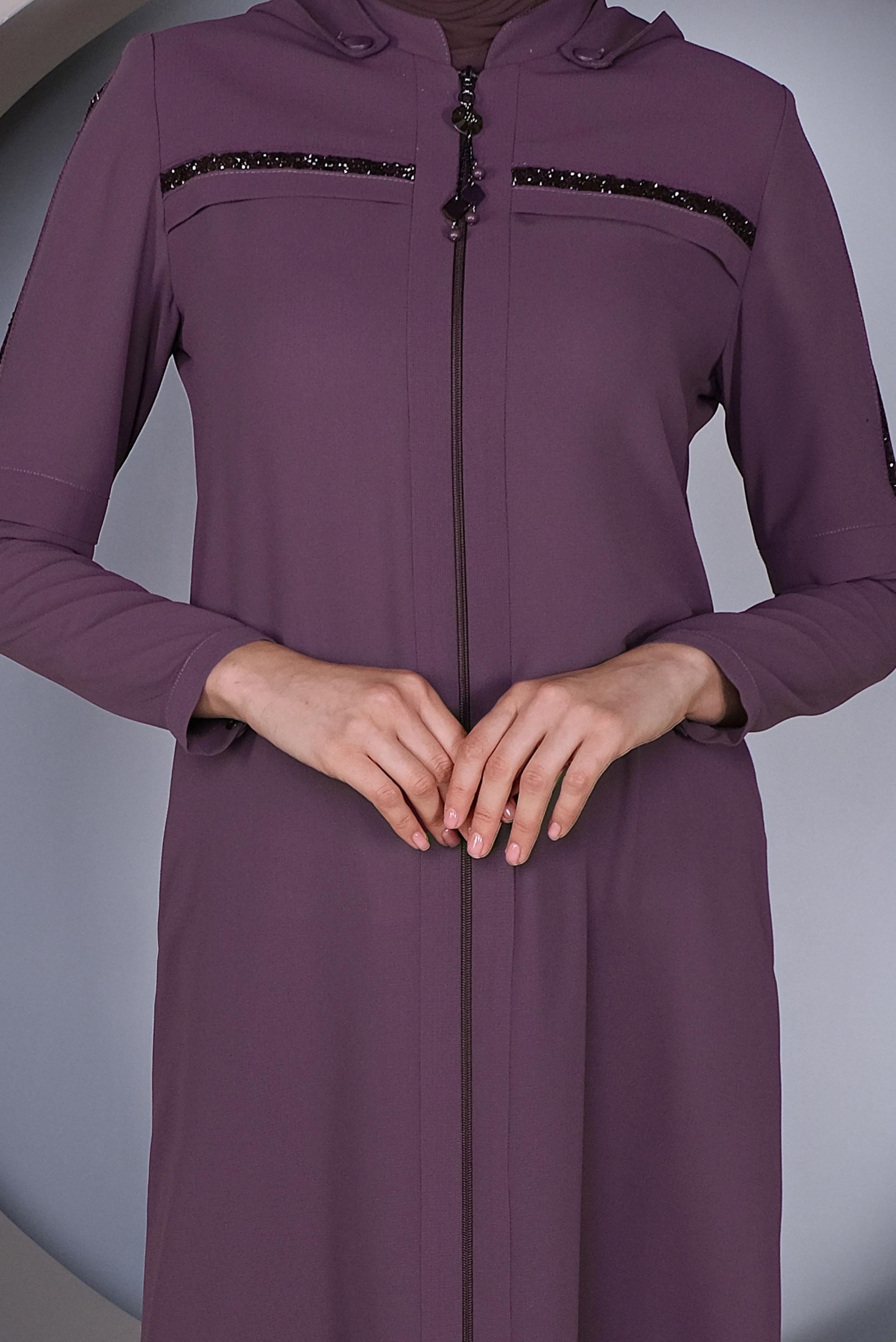 Vêtements hijab POURPRE COUCHE DE FINITION FERMETURE ÉCLAIR 10369