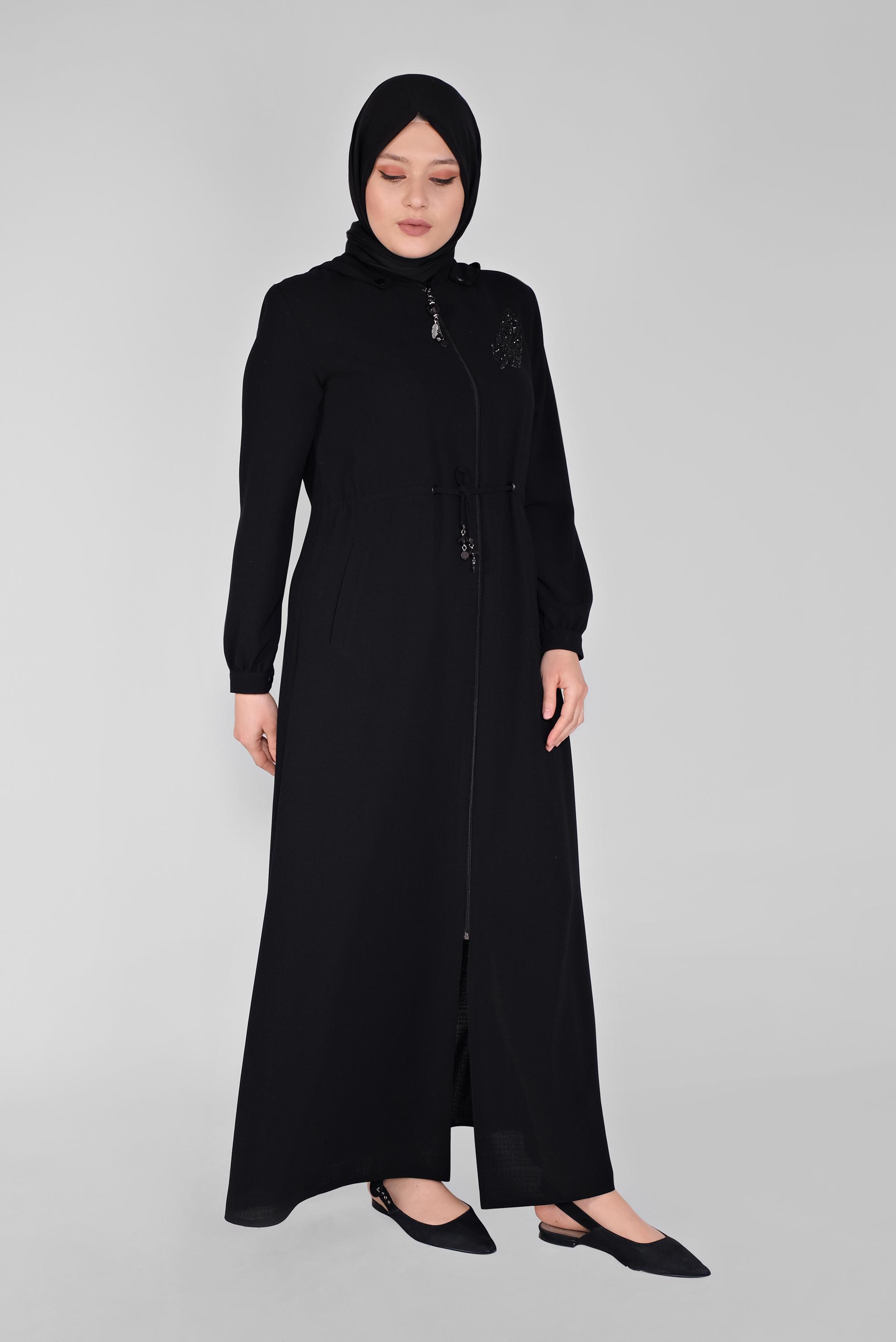 Hijab clothing BLACK TOPCOAT 10372 