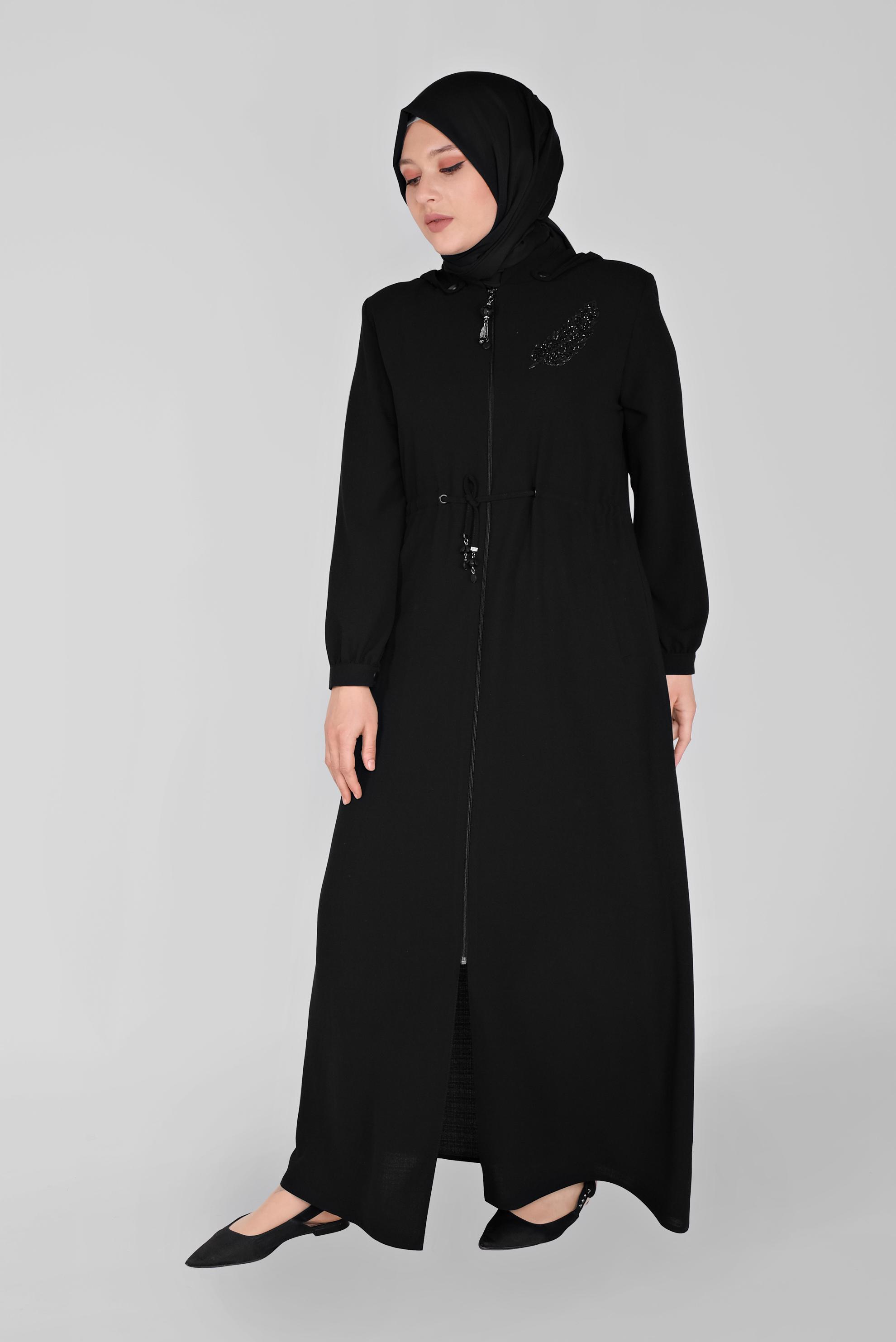 Hijab clothing BLACK TOPCOAT 10372 
