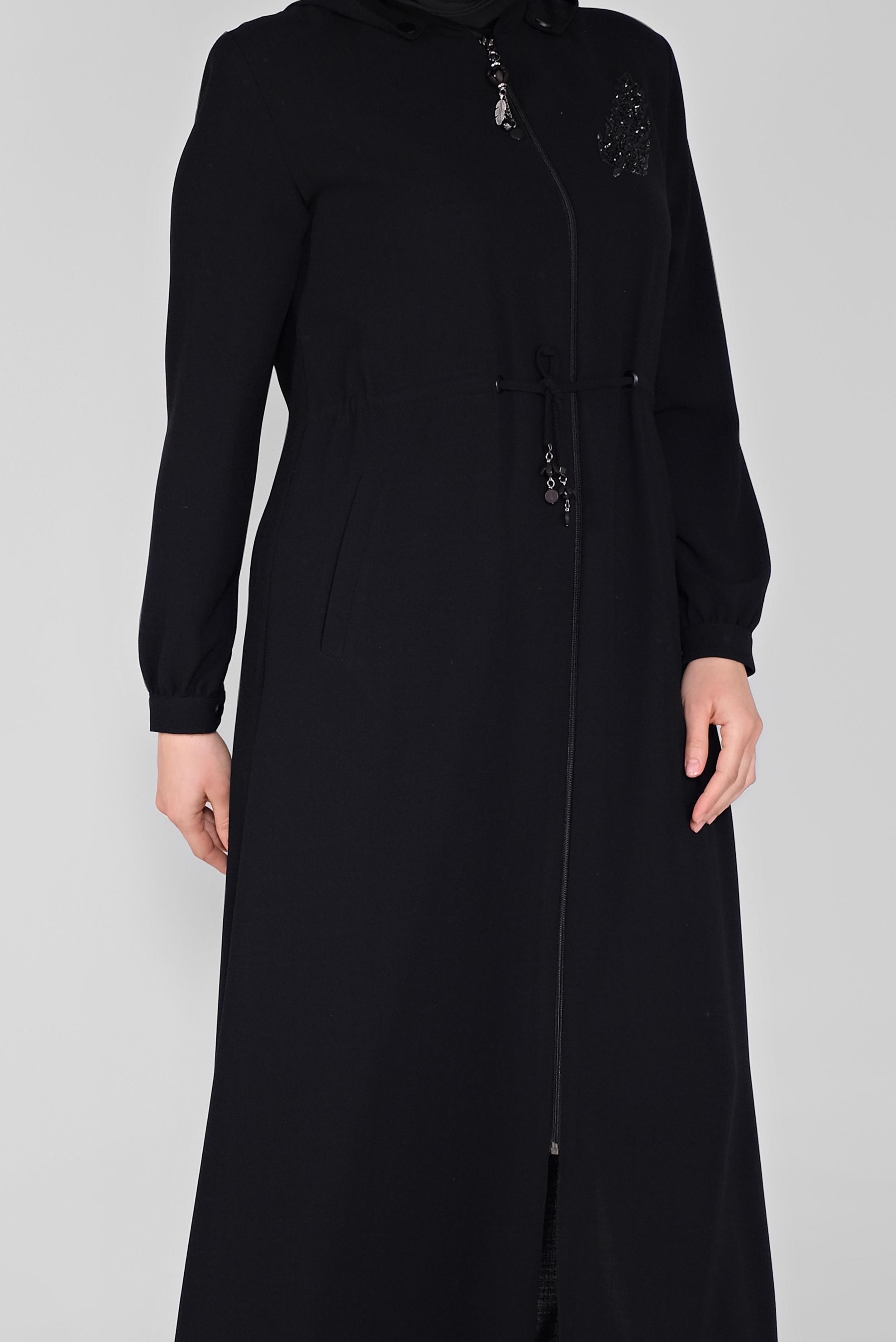 Hijab clothing BLACK TOPCOAT 10372 