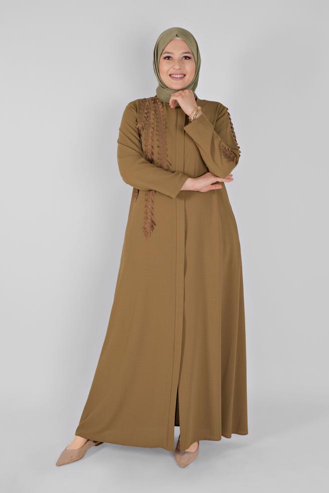 Vêtements hijab JAUNE MANTEAU 10373  - ALVİNA