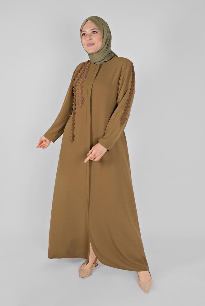 Vêtements hijab JAUNE MANTEAU 10373  - ALVİNA