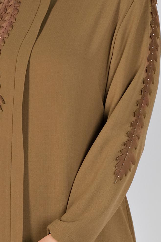 Vêtements hijab JAUNE MANTEAU 10373  - ALVİNA