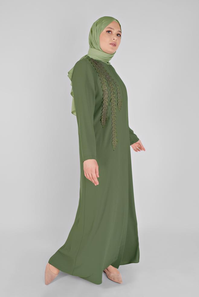 Vêtements hijab KAKI MANTEAU 10373  - ALVİNA