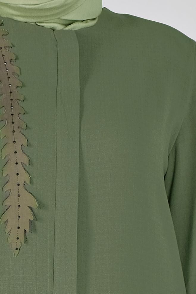 Vêtements hijab KAKI MANTEAU 10373  - ALVİNA