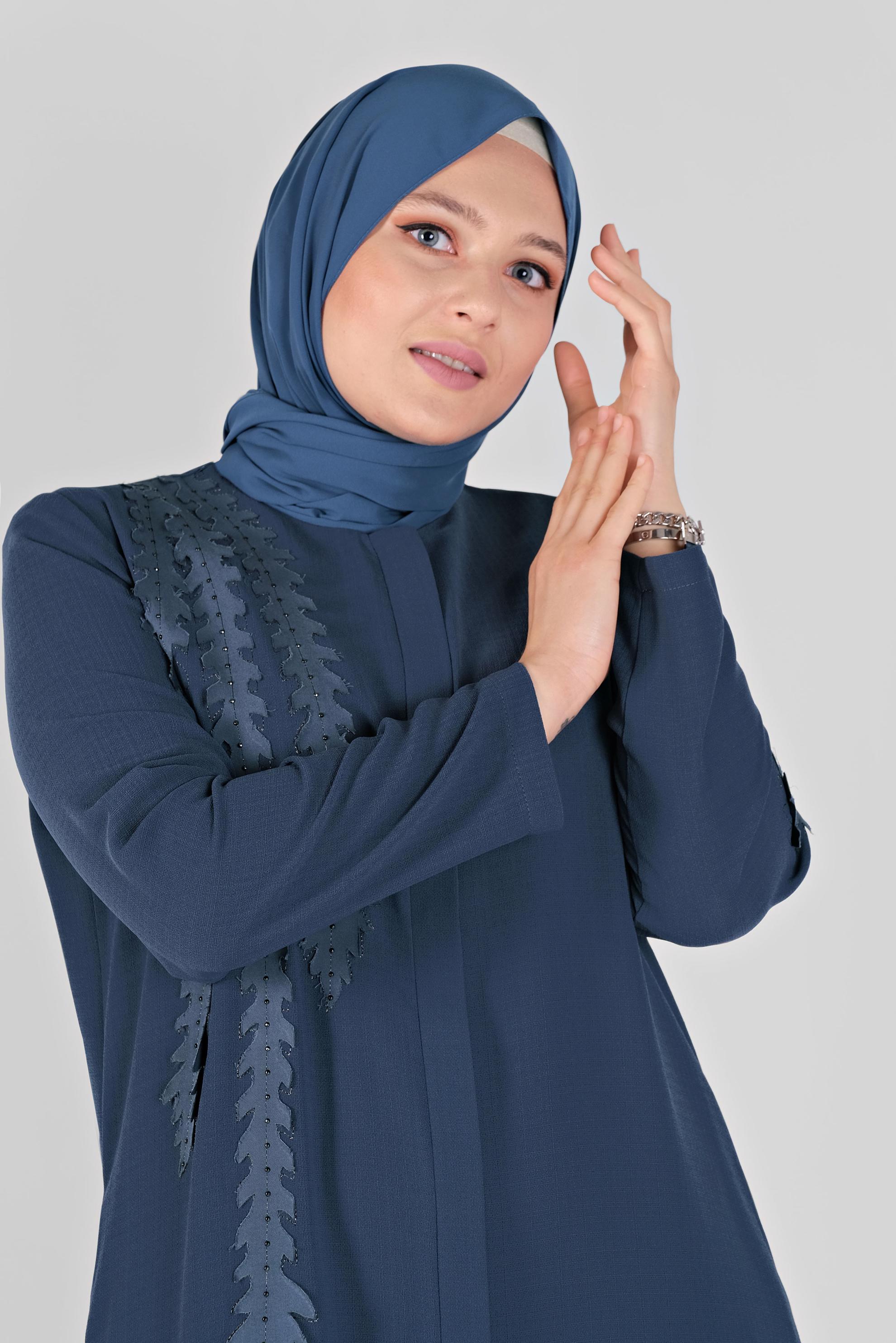 Hijab clothing NAVY BLUE TOPCOAT 10373 