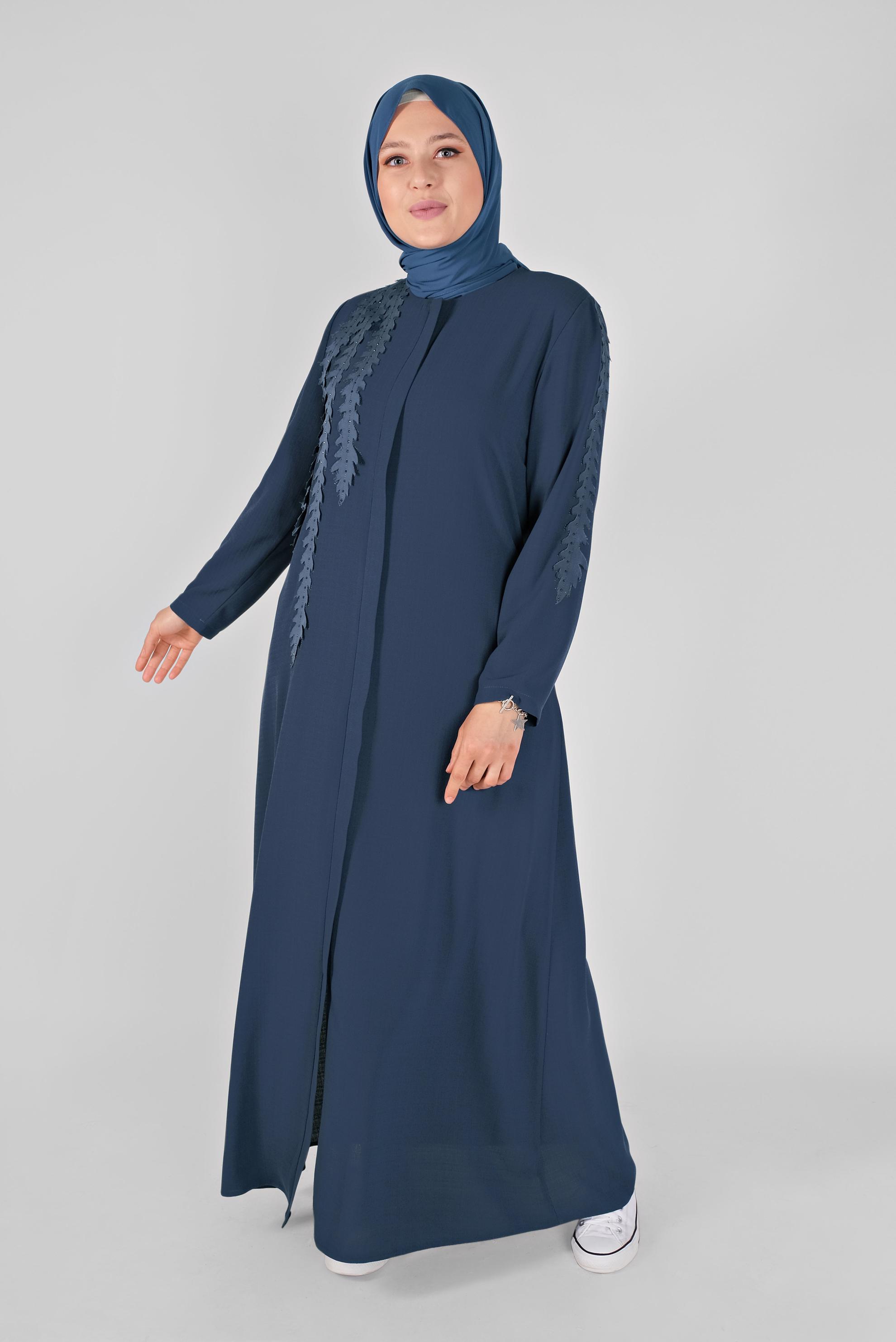 Hijab clothing NAVY BLUE TOPCOAT 10373 