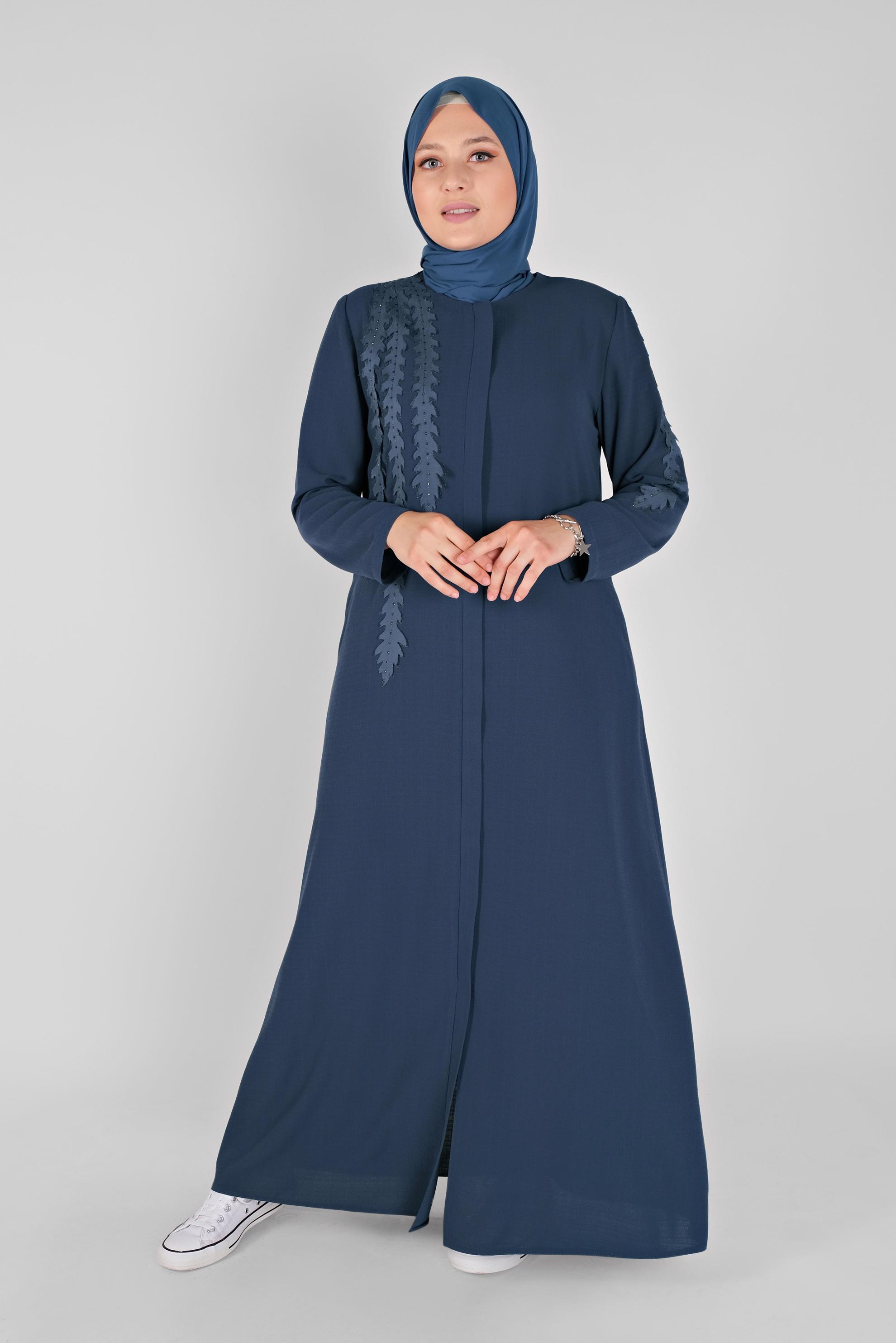Hijab clothing NAVY BLUE TOPCOAT 10373 