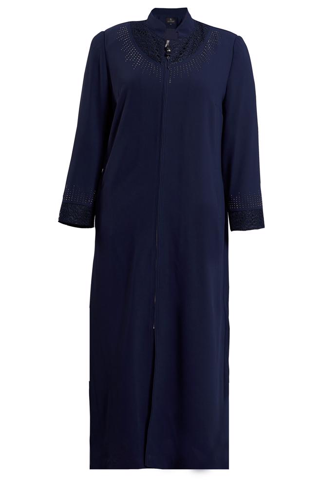 Vêtements hijab BLEU MARINE TOP COAT GRANDE TAILLE 10383 - ALVİNA