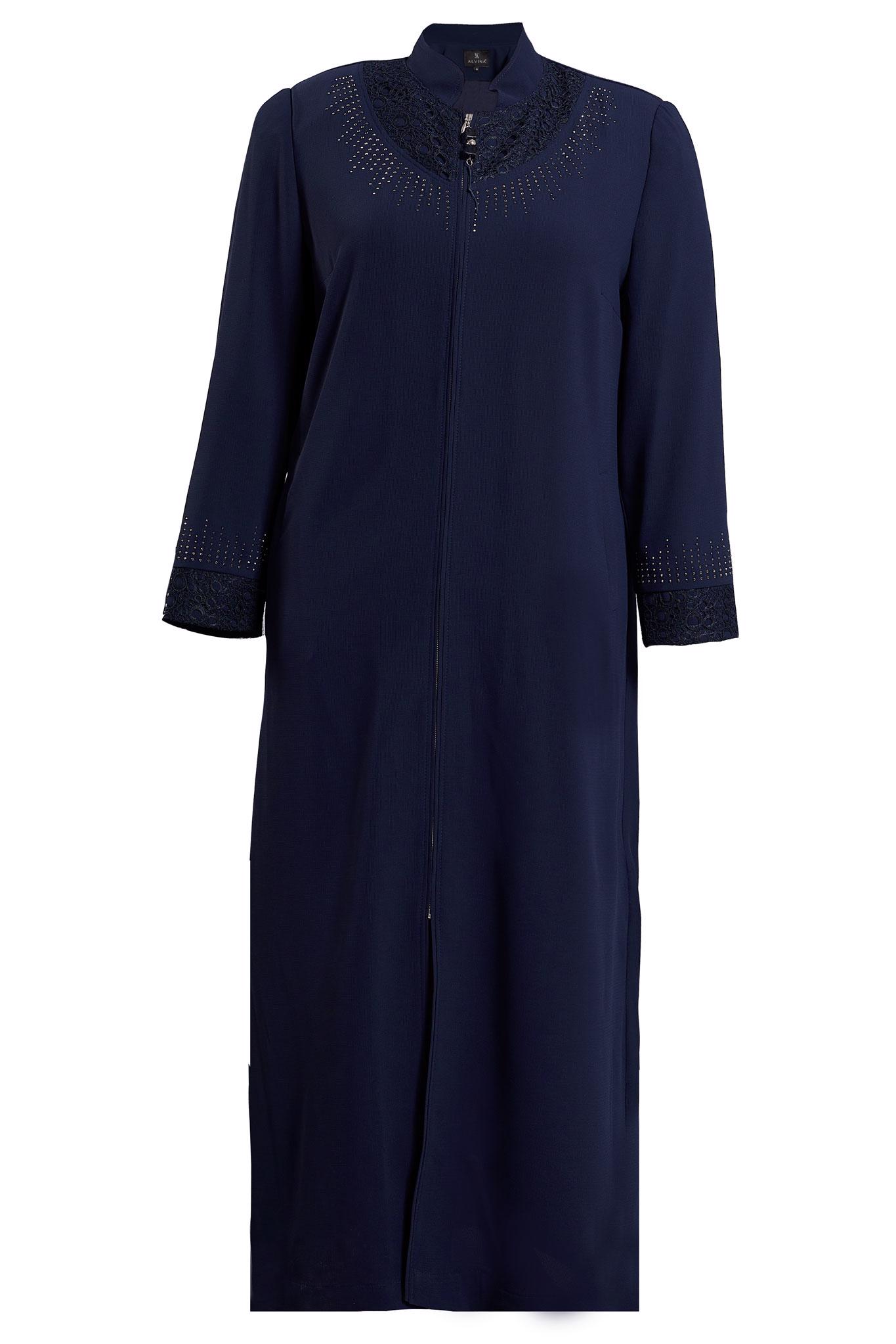 Vêtements hijab BLEU MARINE TOP COAT GRANDE TAILLE 10383