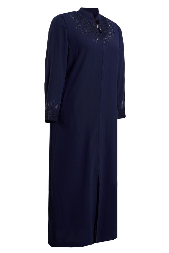 Vêtements hijab BLEU MARINE TOP COAT GRANDE TAILLE 10383 - ALVİNA