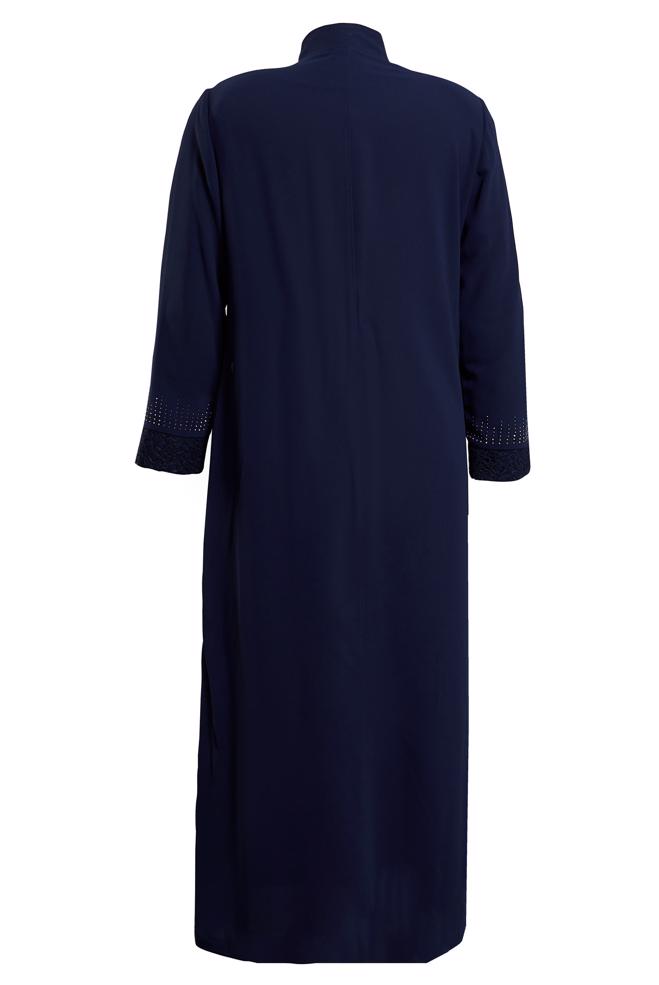 Vêtements hijab BLEU MARINE TOP COAT GRANDE TAILLE 10383 - ALVİNA