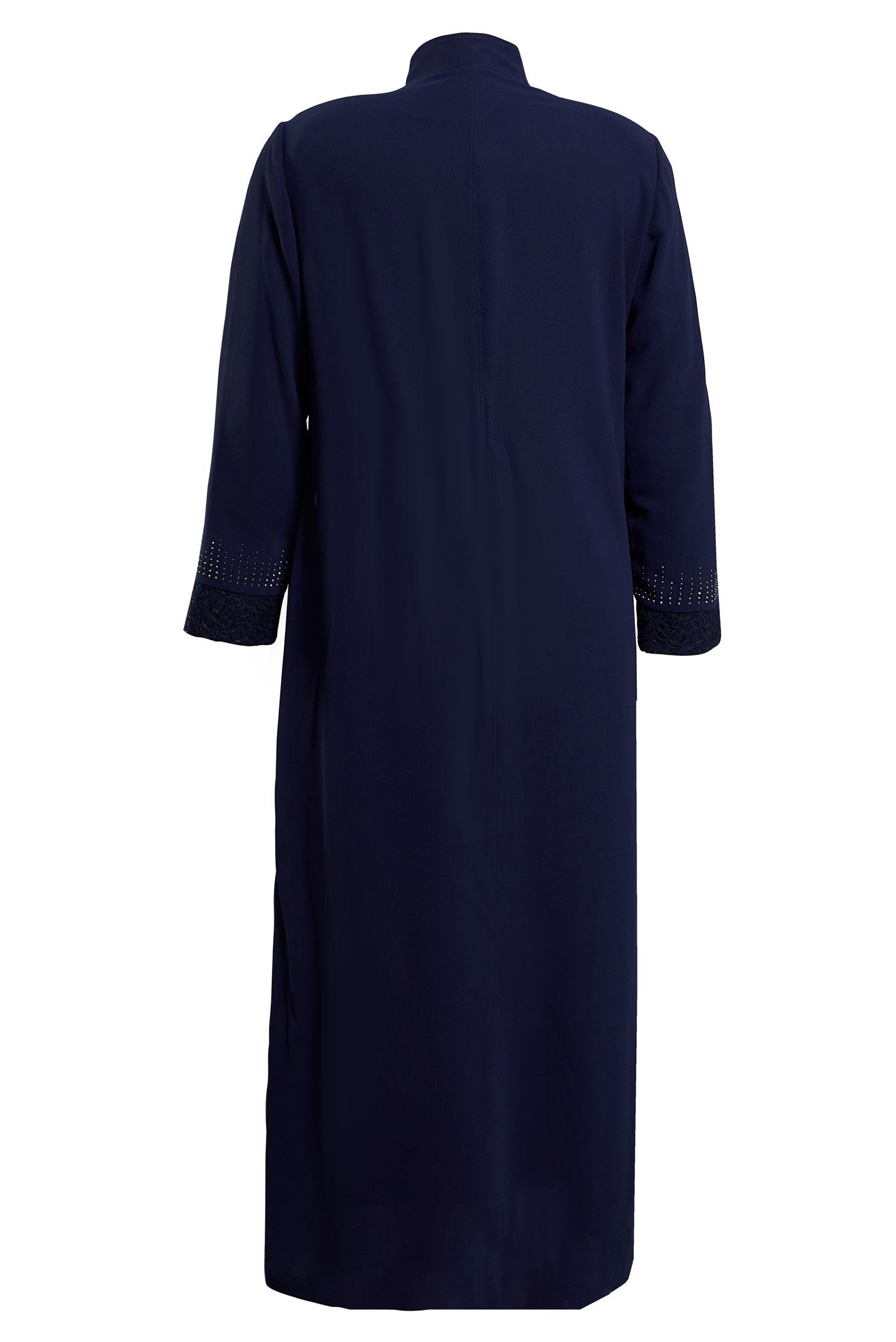 Vêtements hijab BLEU MARINE TOP COAT GRANDE TAILLE 10383