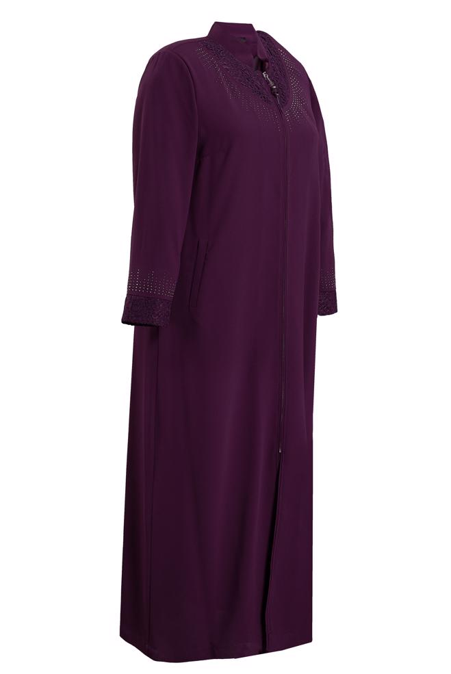 Vêtements hijab PRUNE TOP COAT GRANDE TAILLE 10383 - ALVİNA