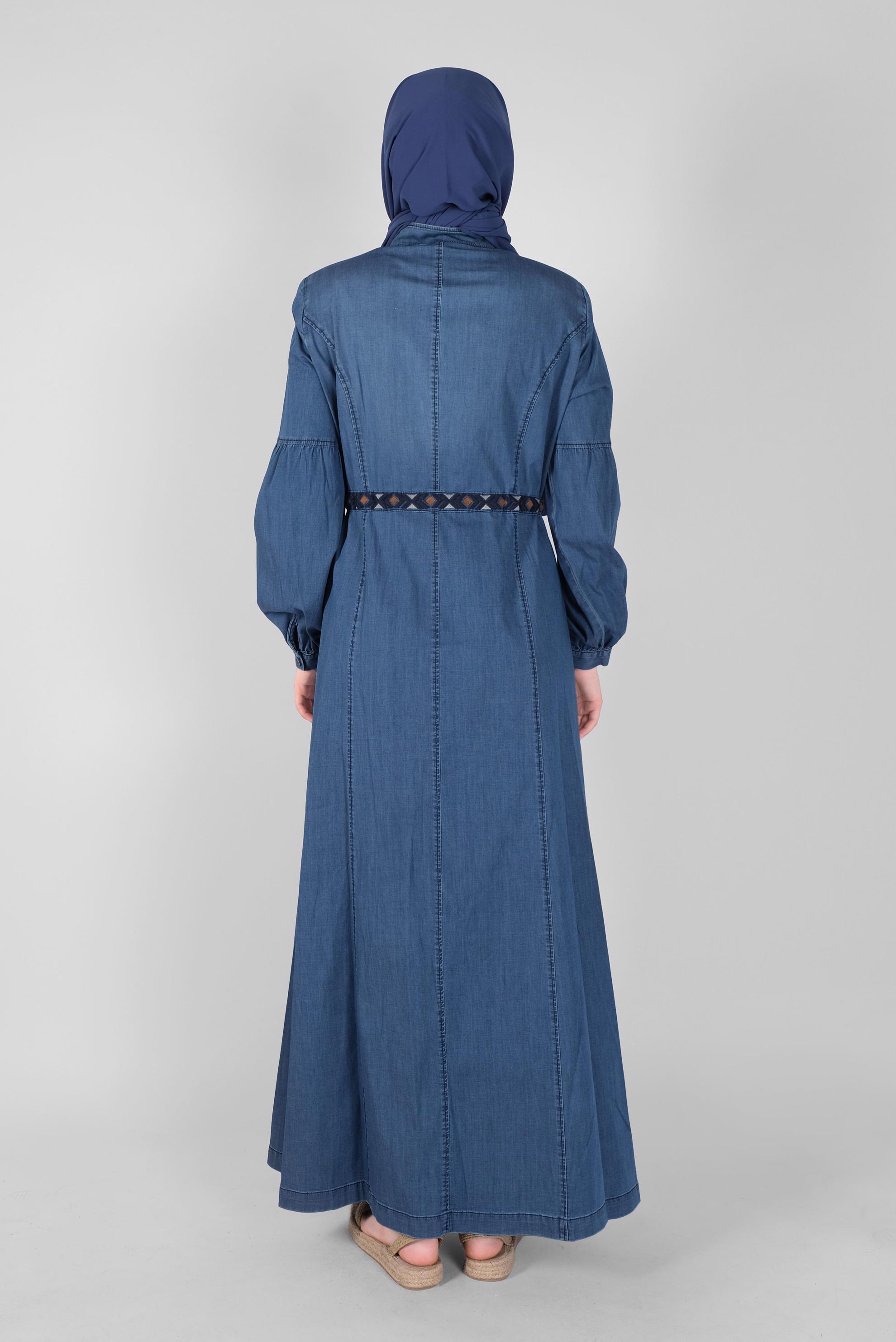 Tesettür giyim LACİVERT DENİM PARDESÜ  10389