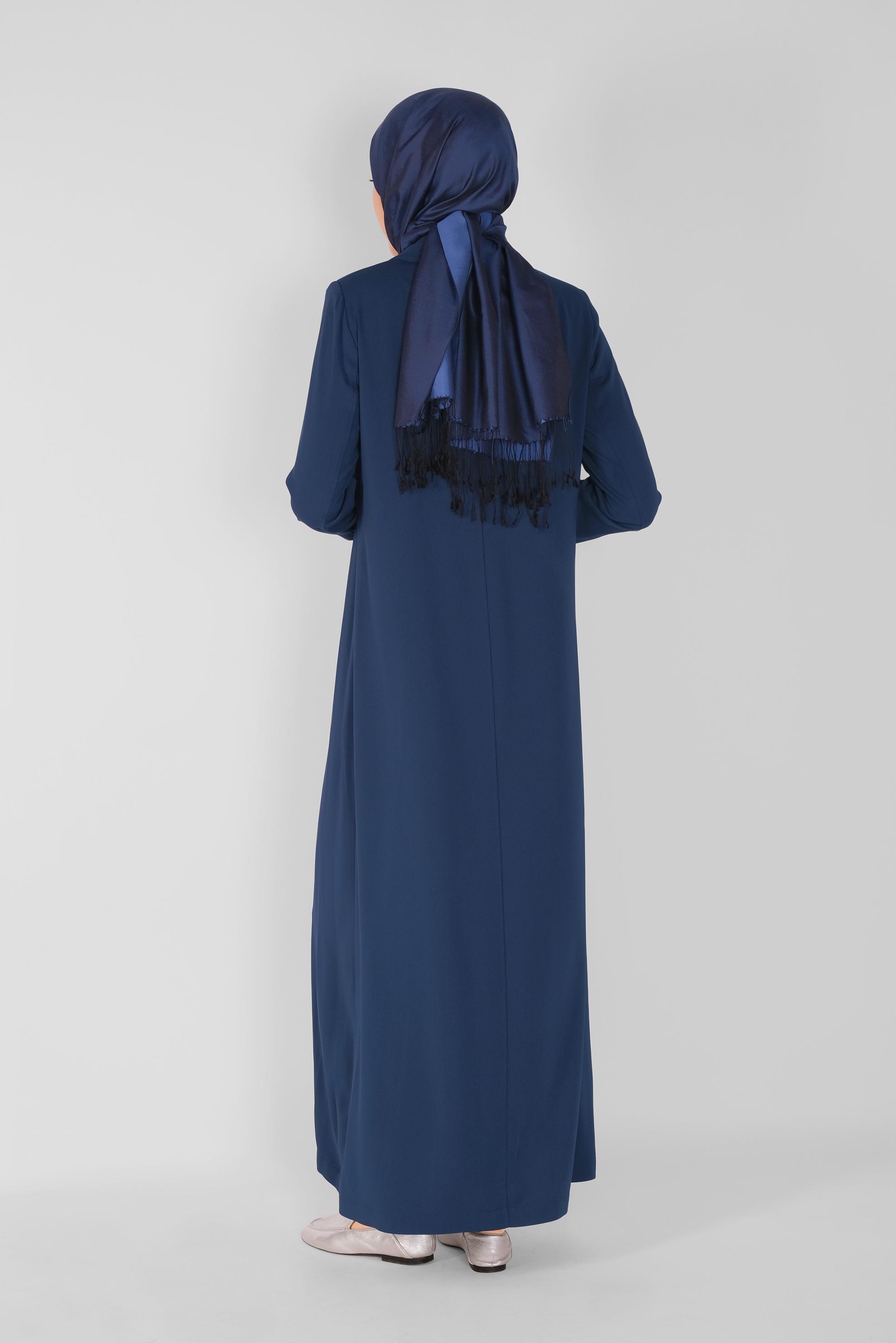 Tesettür giyim LACİVERT FERMUARLI PARDESÜ 10398