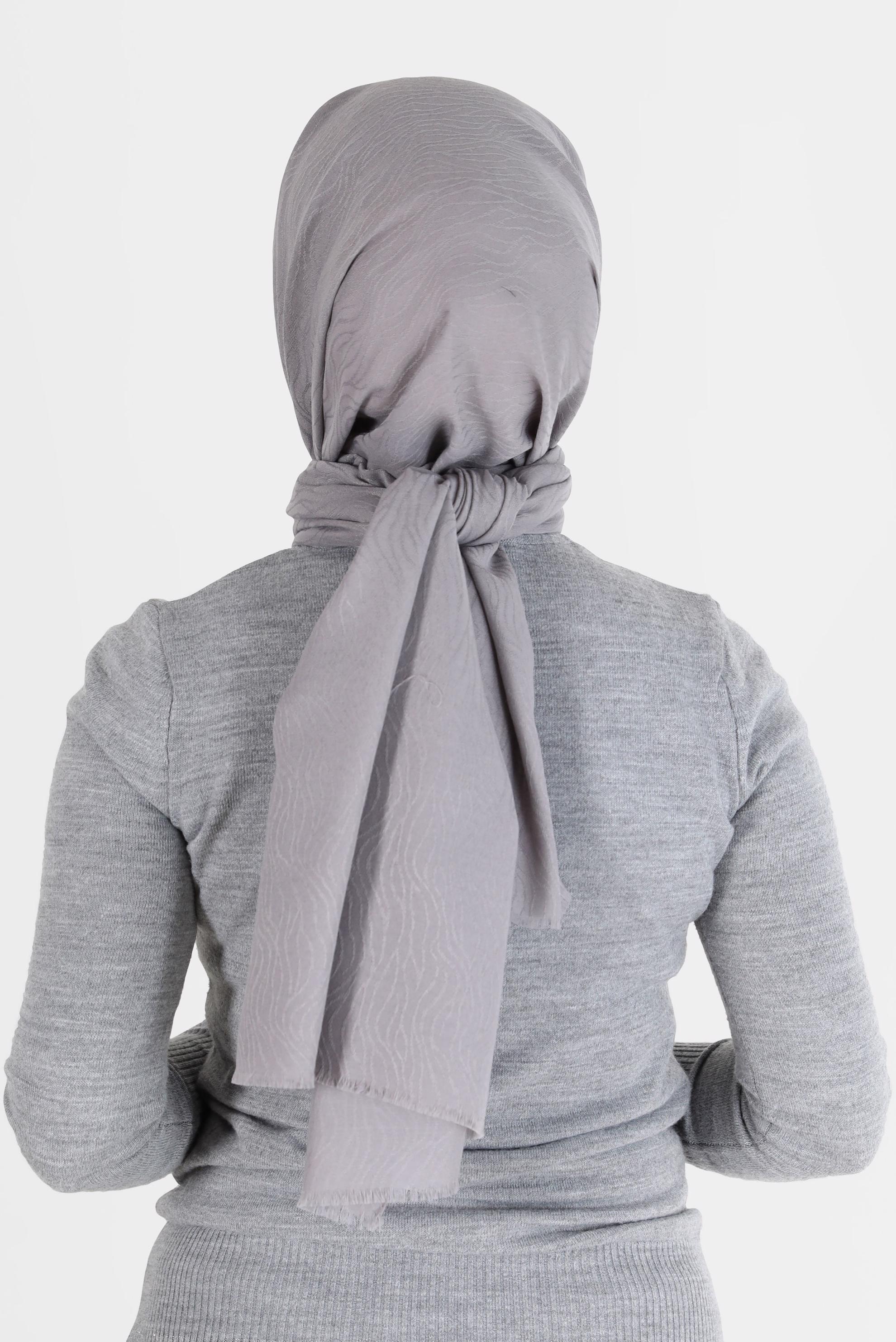 Tesettür giyim GRİ 8062 ALVİNA AĞAÇ KABUĞU ŞAL (PRM)