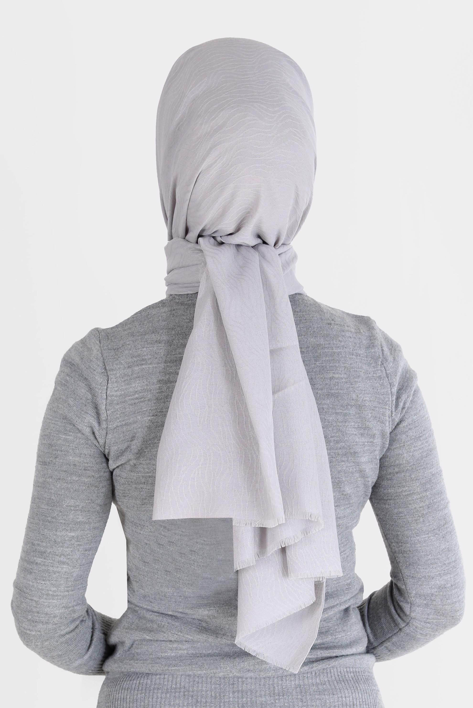 Tesettür giyim GÜMÜŞ 8062 ALVİNA AĞAÇ KABUĞU ŞAL (PRM)