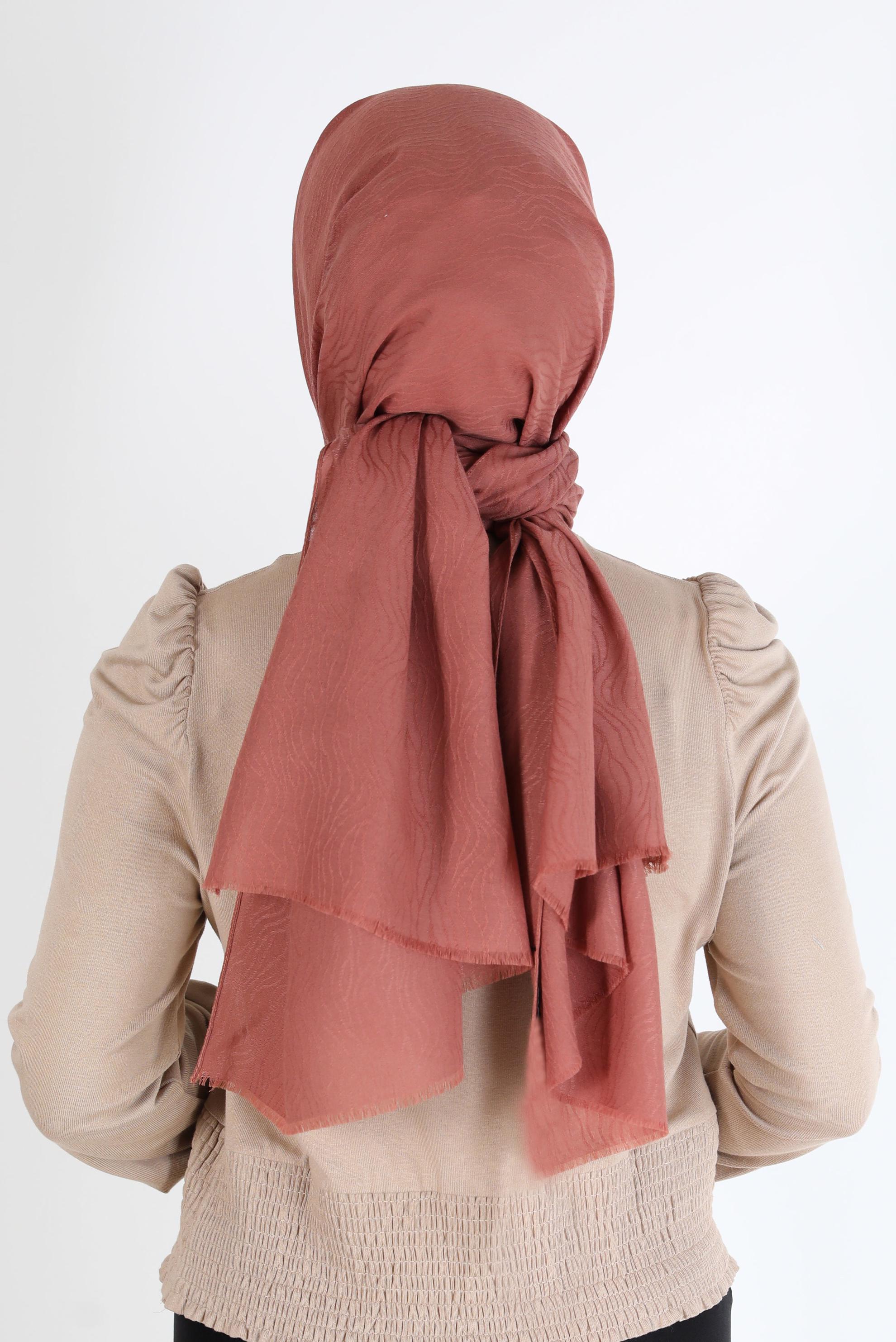 Tesettür giyim SARI 8062 ALVİNA AĞAÇ KABUĞU ŞAL (PRM)