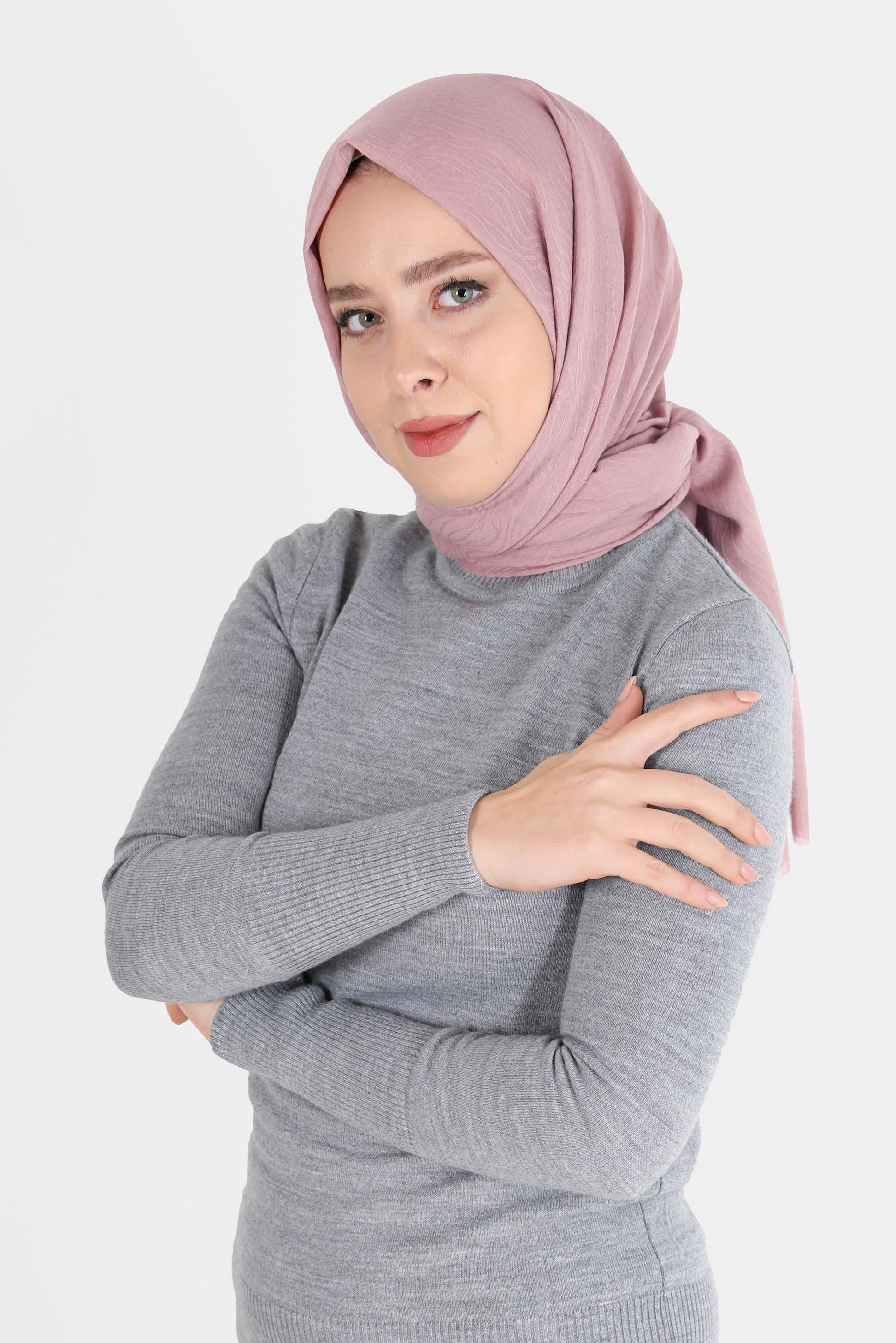 Tesettür giyim PUDRA 8062 ALVİNA AĞAÇ KABUĞU ŞAL (PRM)