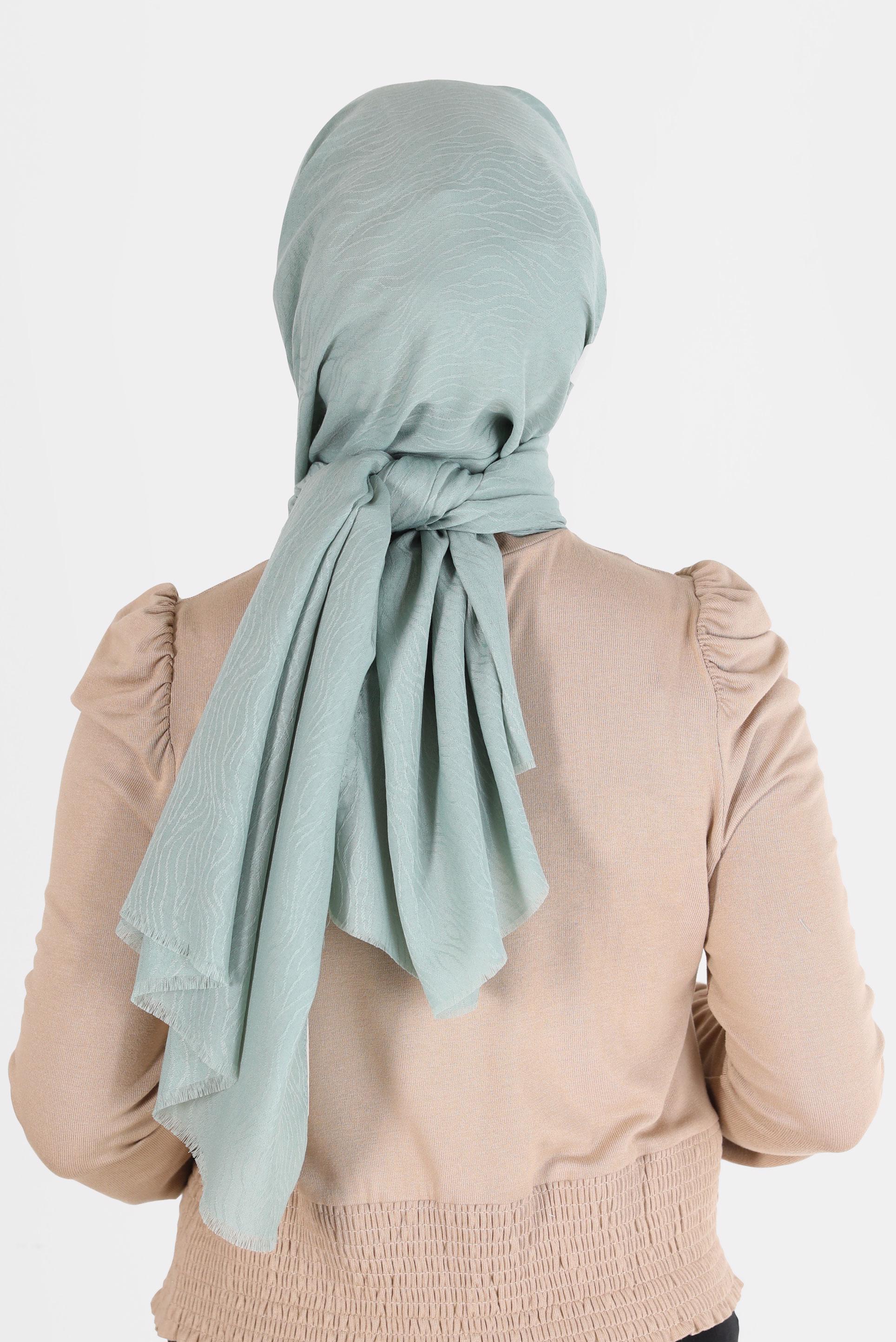 Tesettür giyim YEŞİL 8062 ALVİNA AĞAÇ KABUĞU ŞAL (PRM)