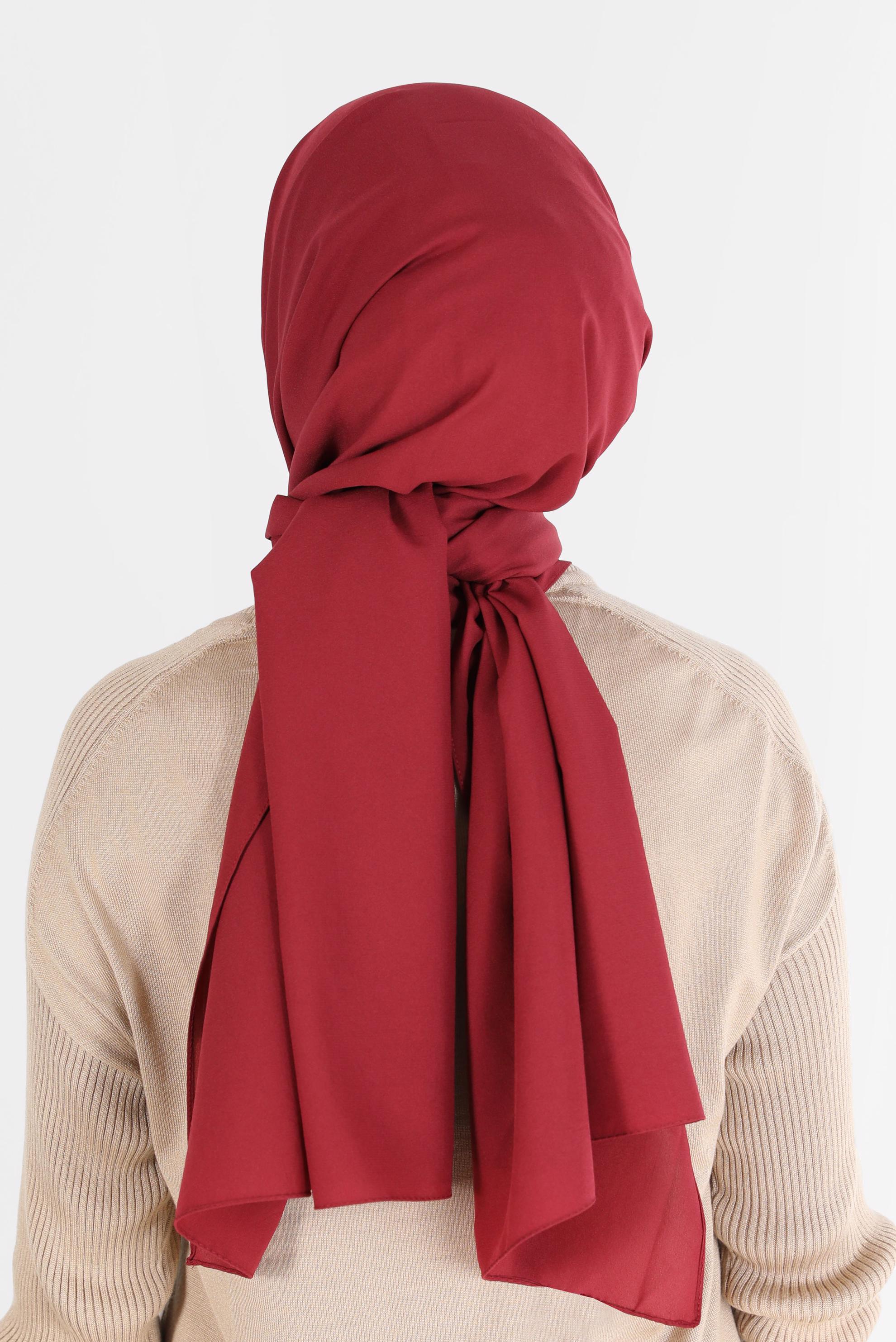 Tesettür giyim KIRMIZI ALVİNA İNCE MEDİNE ŞAL 8063 
