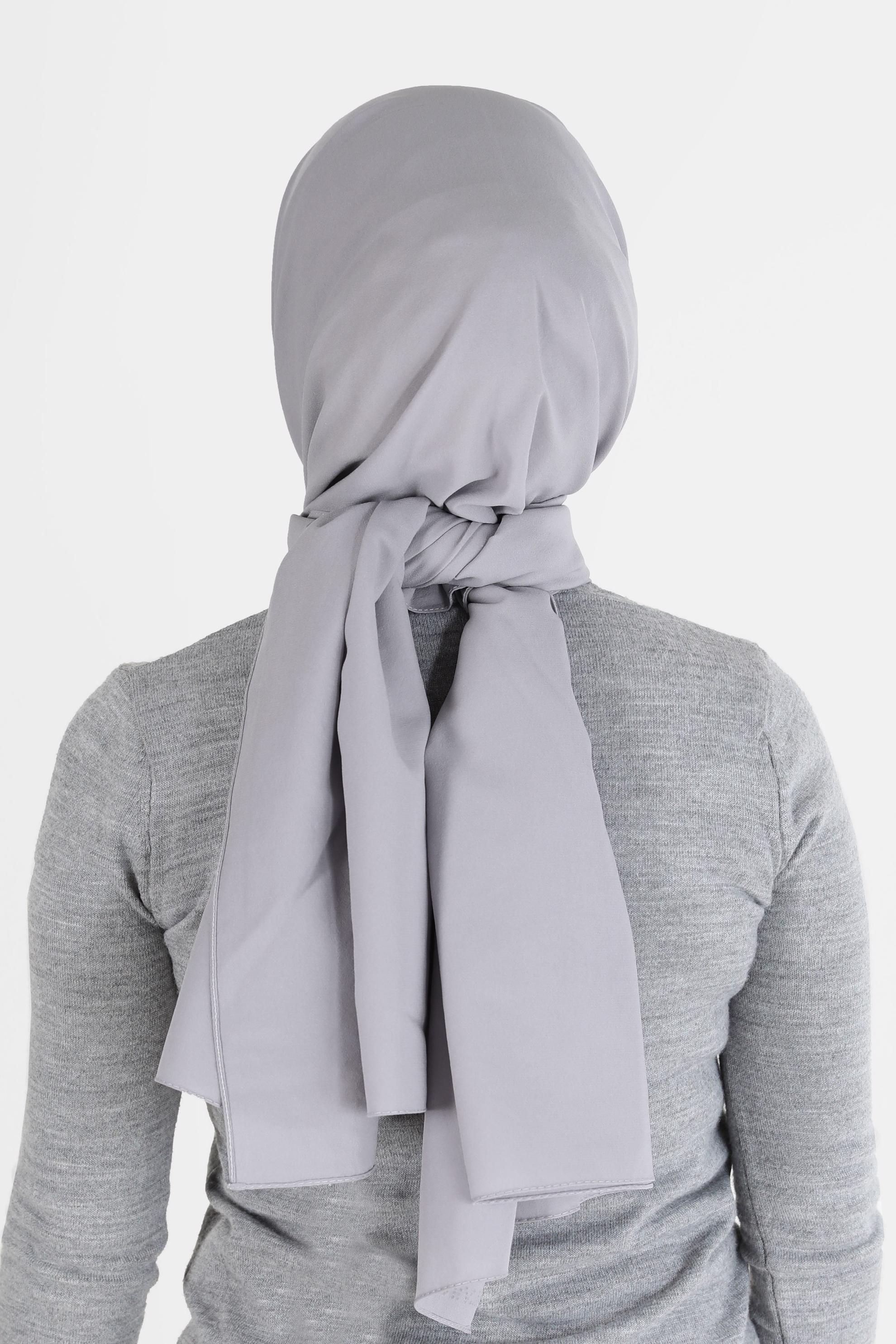 Tesettür giyim GRİ ALVİNA İNCE MEDİNE ŞAL 8063 