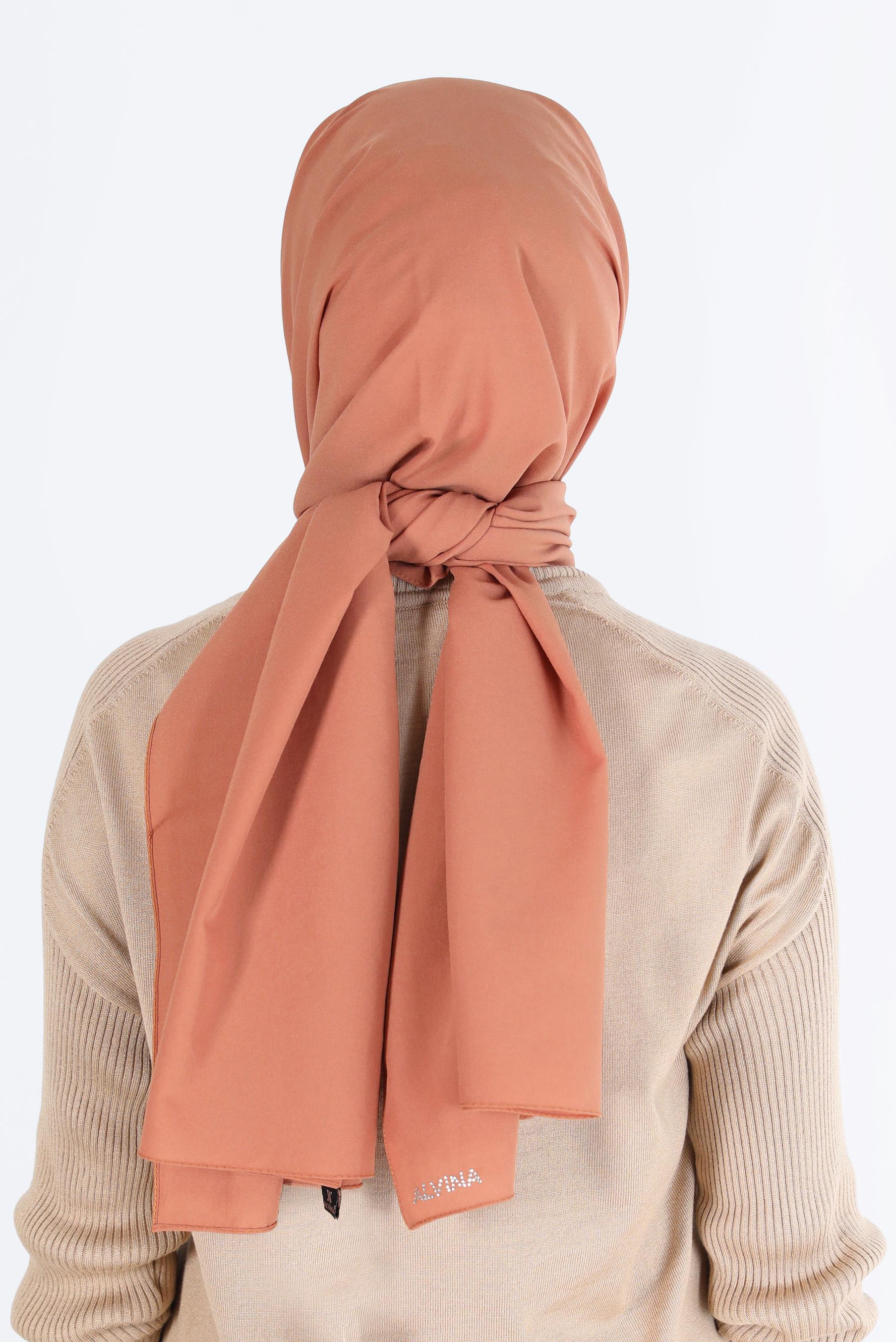 Tesettür giyim TURUNCU ALVİNA İNCE MEDİNE ŞAL 8063 