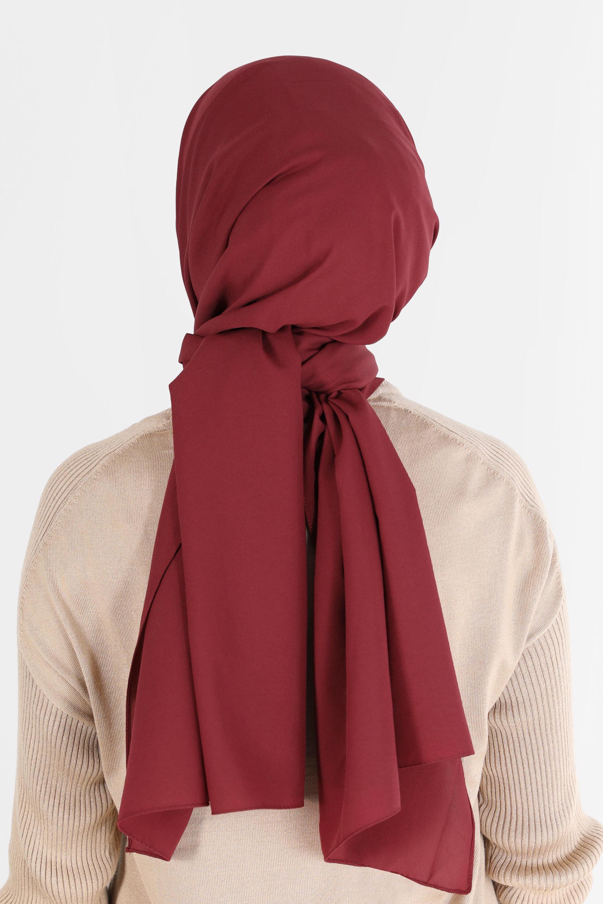 Tesettür giyim BORDO ALVİNA İNCE MEDİNE ŞAL 8063 