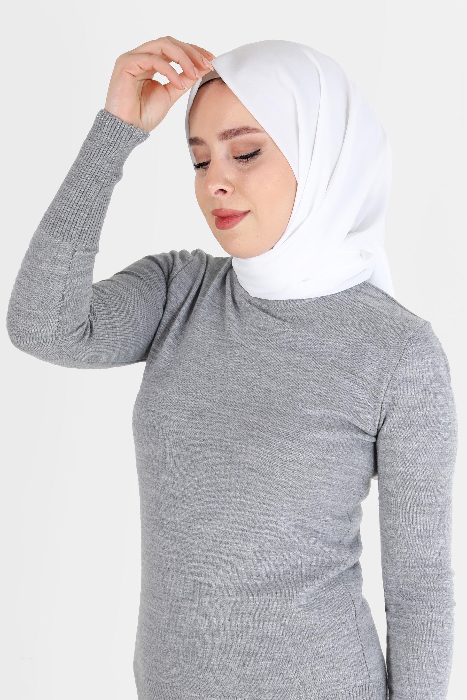 Tesettür giyim EKRU ALVİNA İNCE MEDİNE ŞAL 8063 