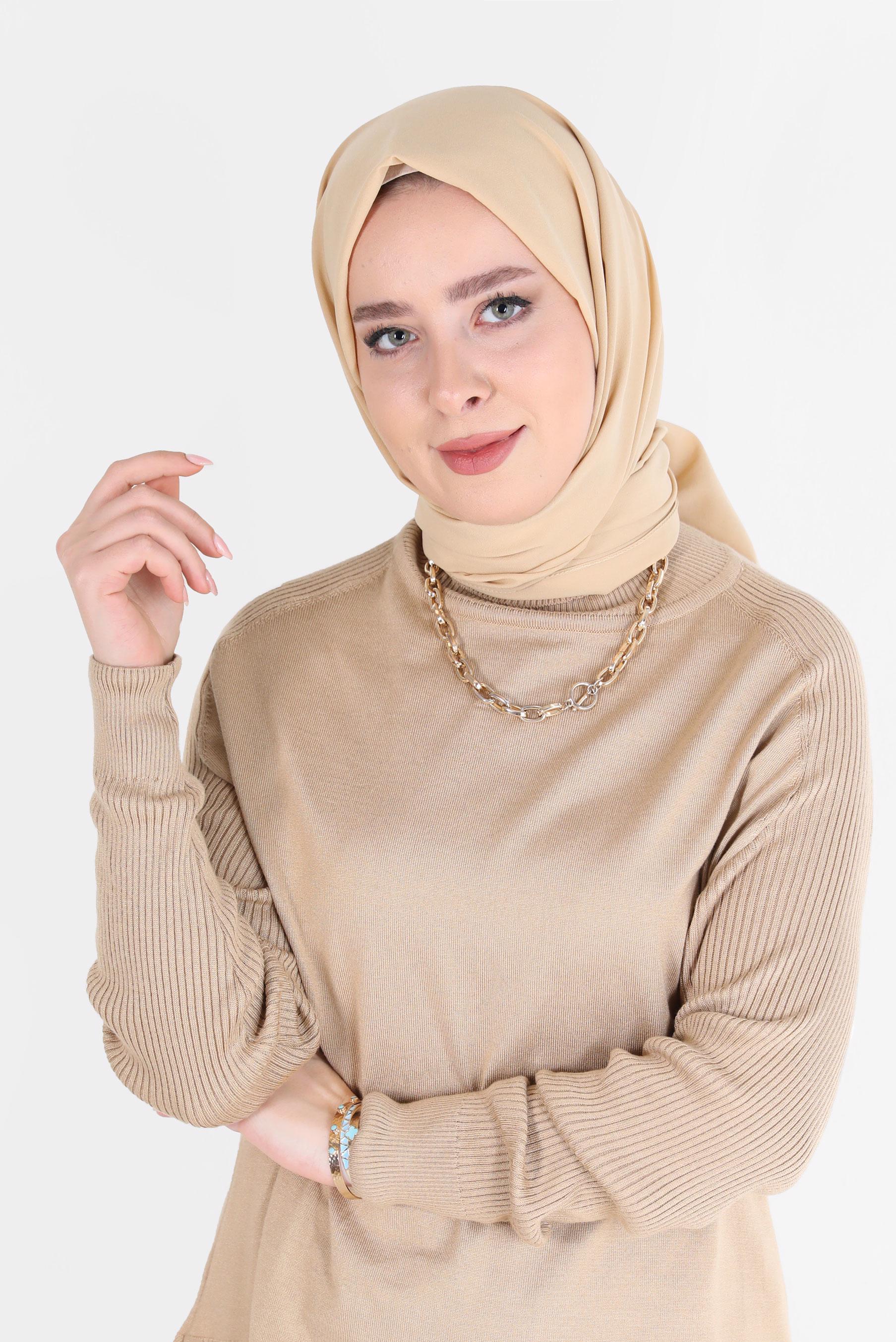 Tesettür giyim ALTIN ALVİNA İNCE MEDİNE ŞAL 8063 