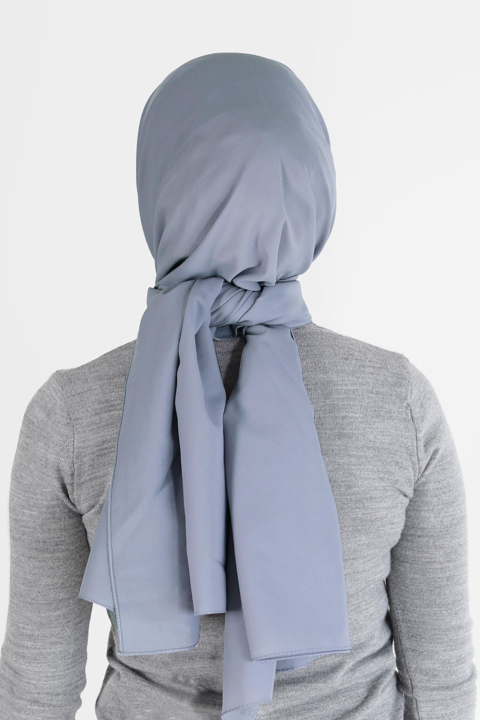 Tesettür giyim GRİ ALVİNA İNCE MEDİNE ŞAL 8063 
