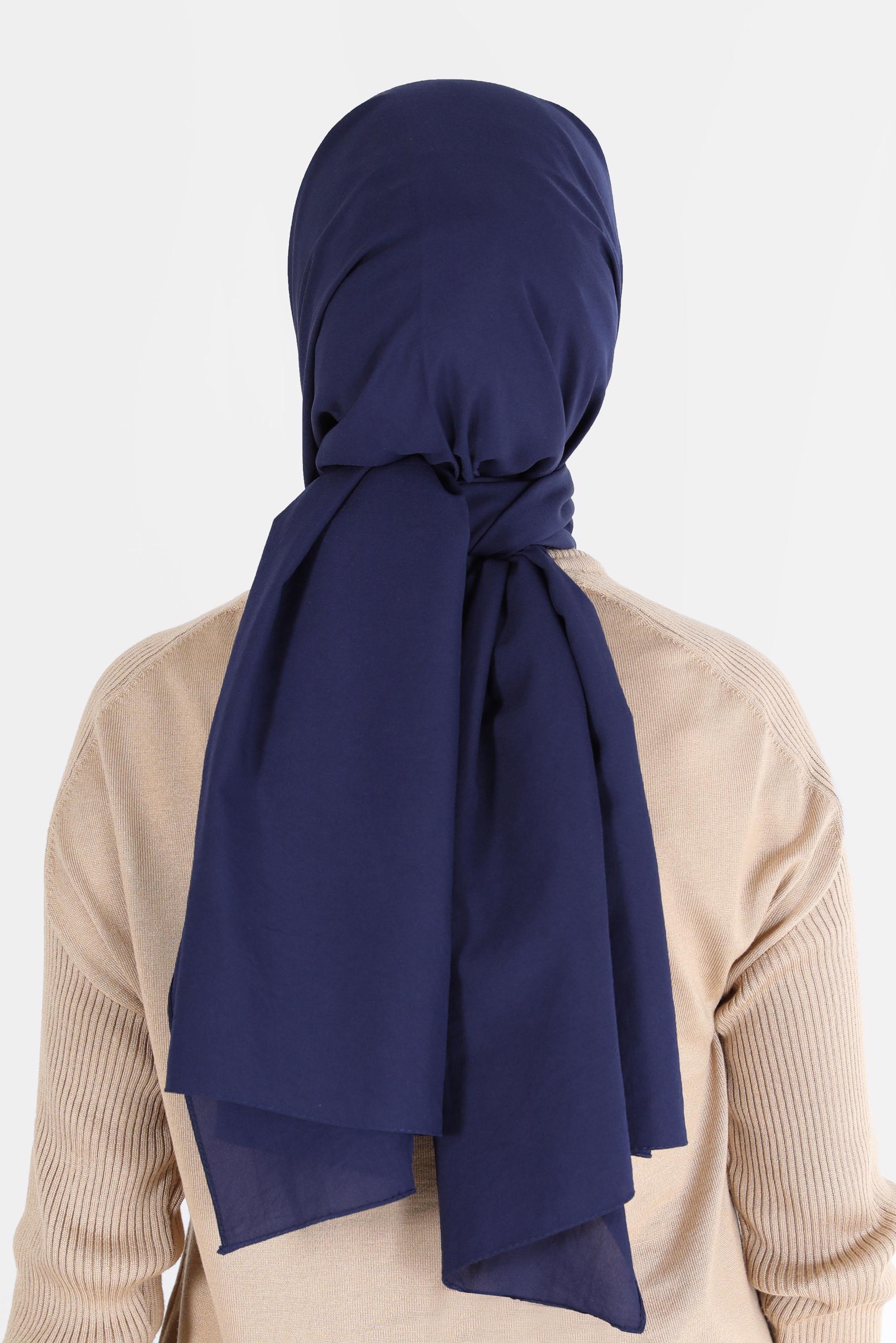 Tesettür giyim LACİVERT ALVİNA İNCE MEDİNE ŞAL 8063 