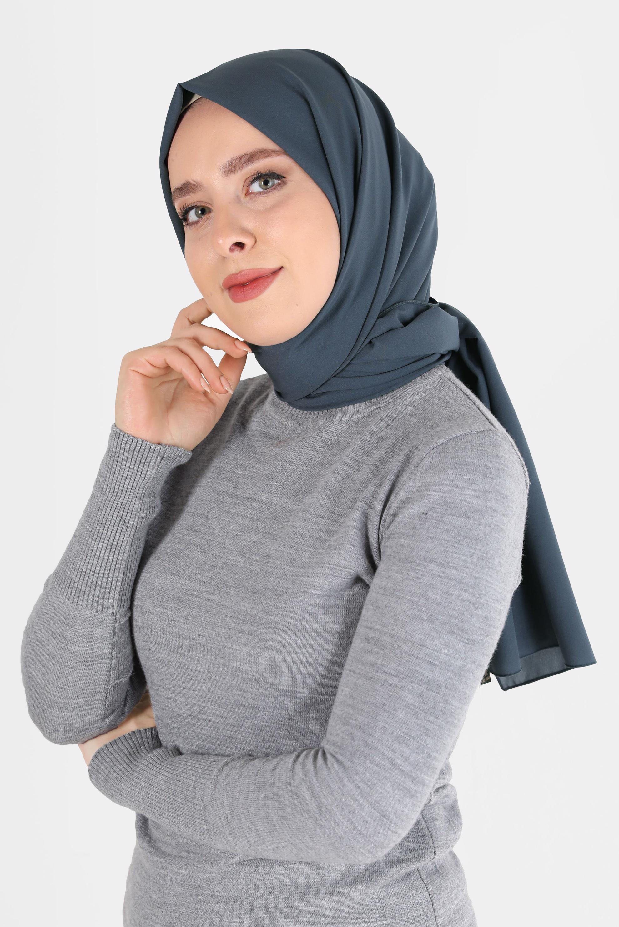 Tesettür giyim GRİ ALVİNA İNCE MEDİNE ŞAL 8063 
