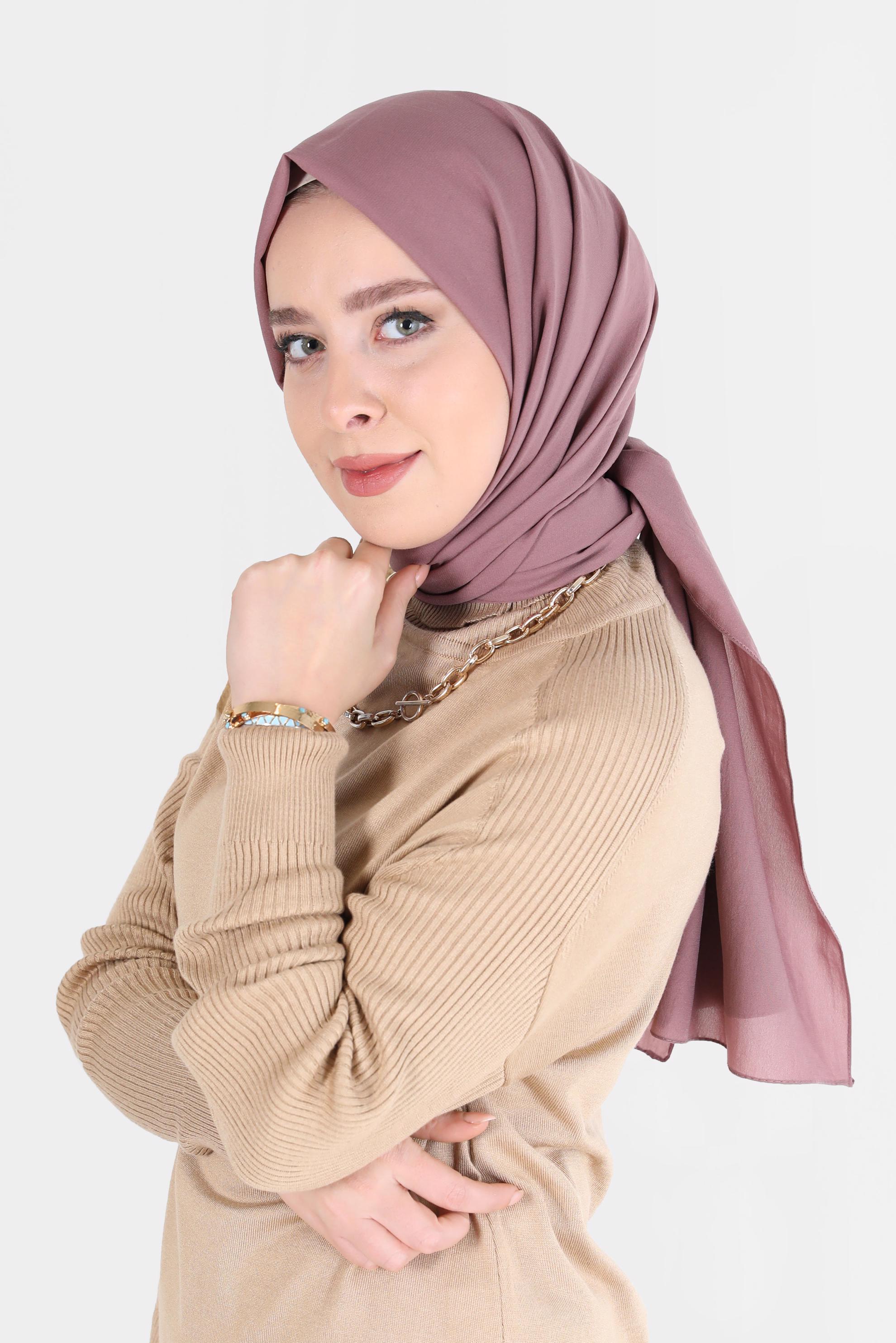 Tesettür giyim PEMBE ALVİNA İNCE MEDİNE ŞAL 8063 