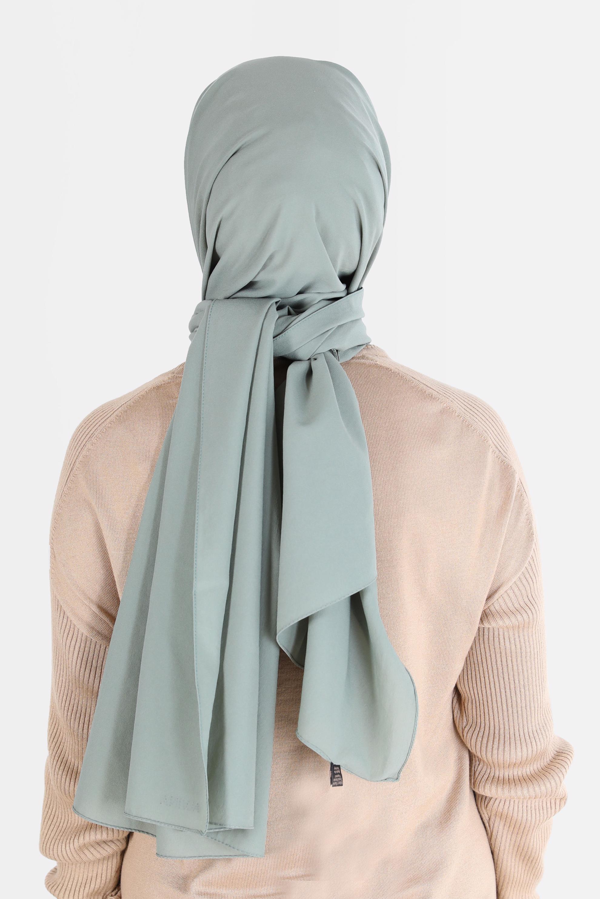 Tesettür giyim YEŞİL ALVİNA İNCE MEDİNE ŞAL 8063 