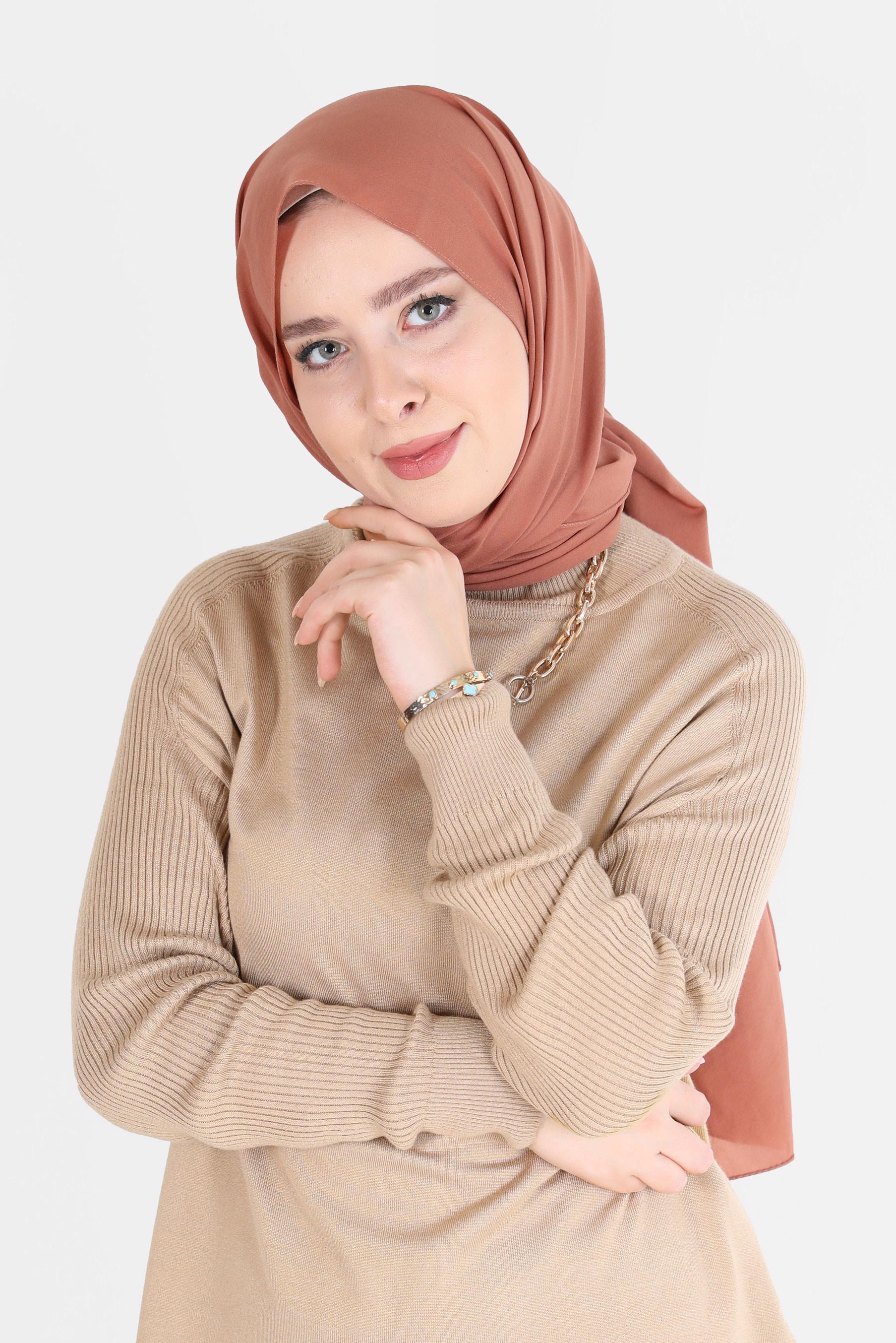 Tesettür giyim PEMBE ALVİNA İNCE MEDİNE ŞAL 8063 