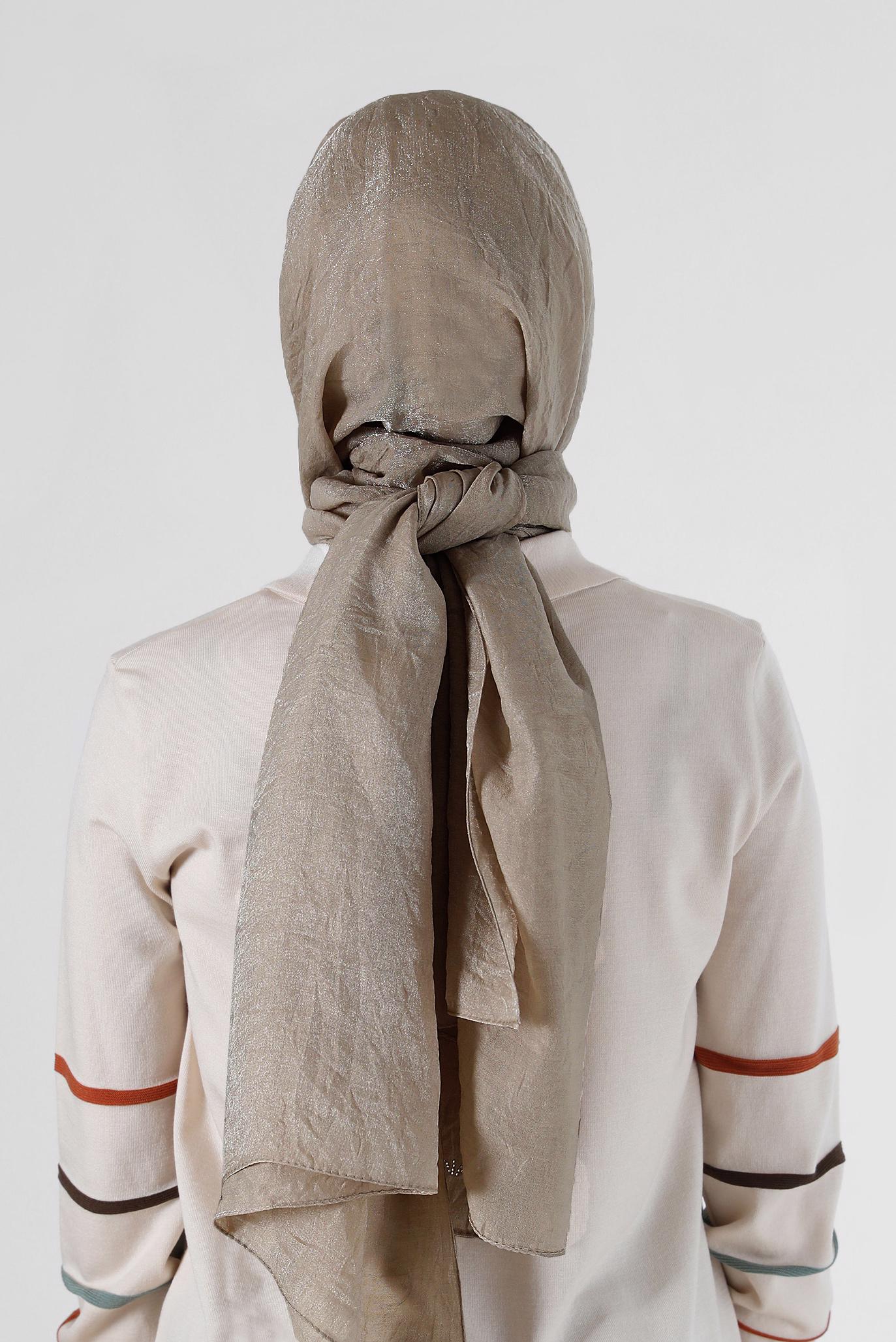 Tesettür giyim BEJ ALVİNA ŞAL 8064 