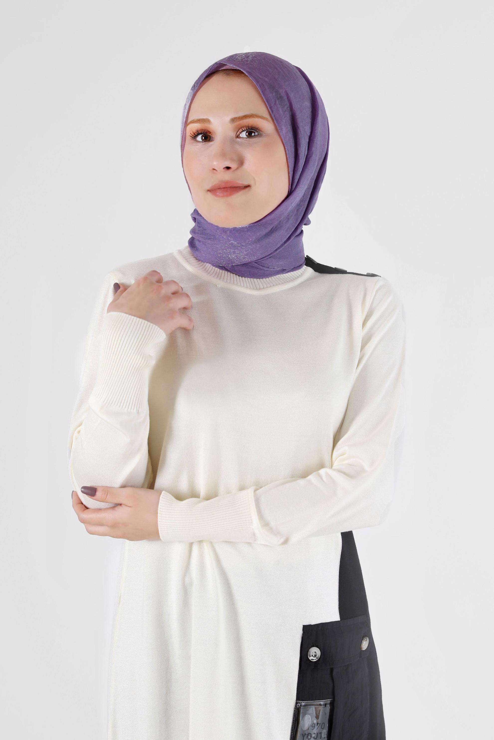 Tesettür giyim MOR ALVİNA ŞAL 8064 