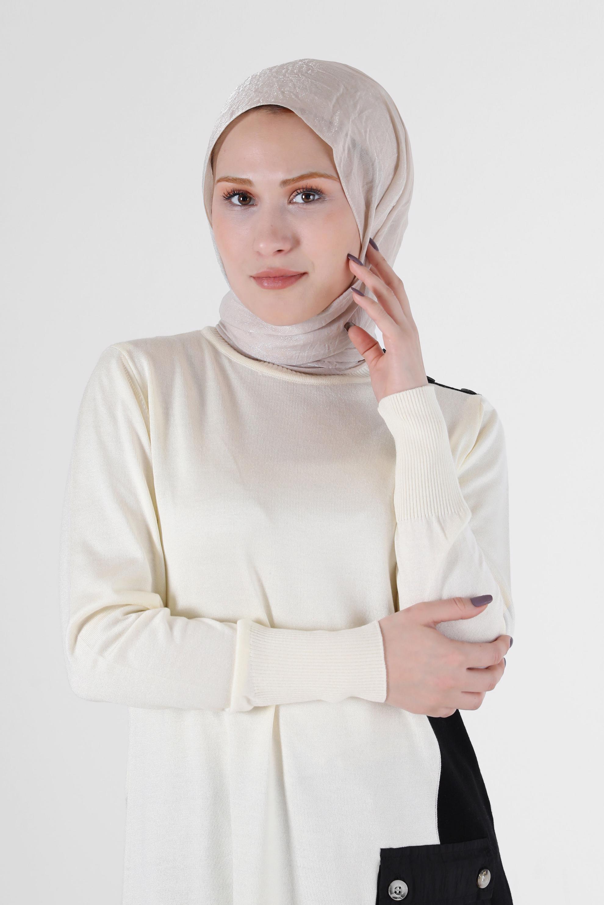 Hijab clothing BEIGE ALVİNA SHAWL 8064 