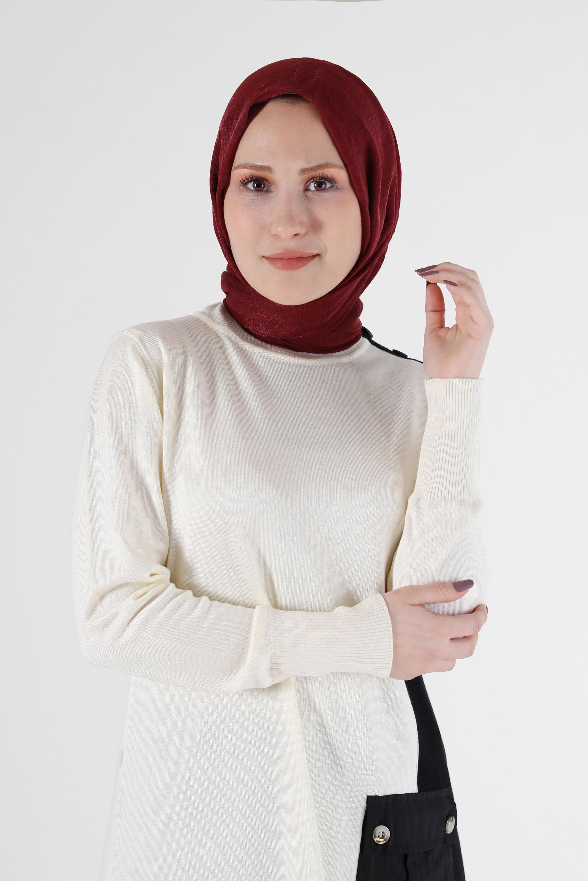 Tesettür giyim BORDO ALVİNA ŞAL 8064 