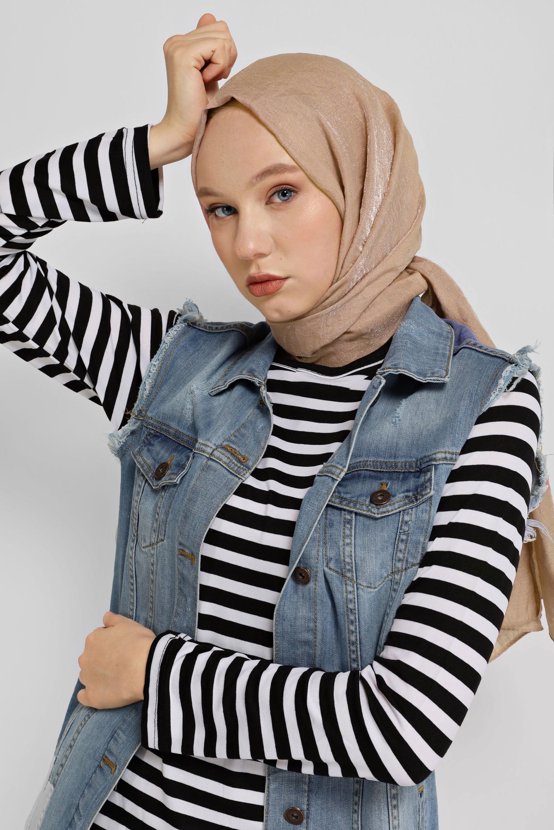 Tesettür giyim ALTIN ALVİNA ŞAL 8064 