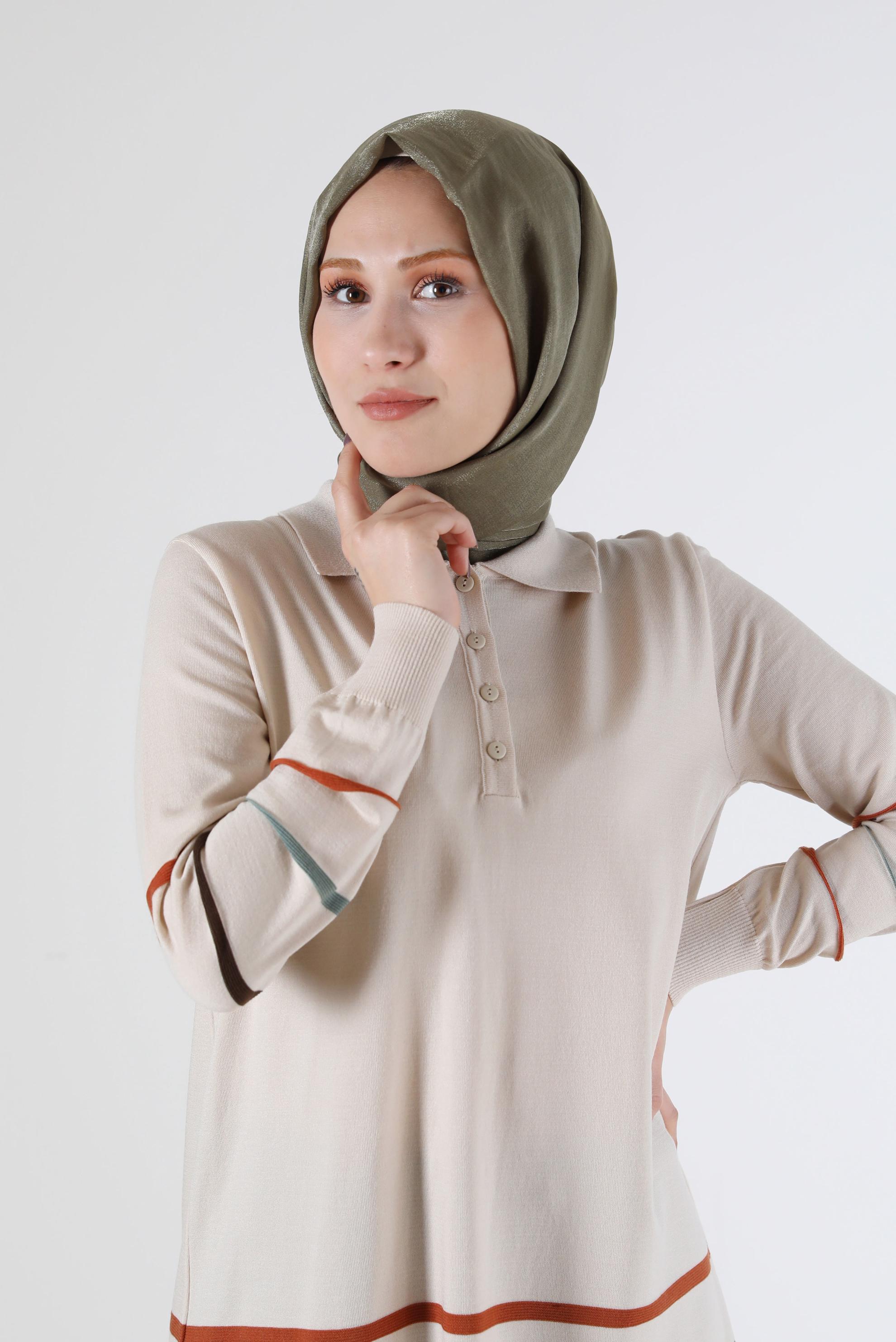 Tesettür giyim HAKİ ALVİNA ŞAL 8064 