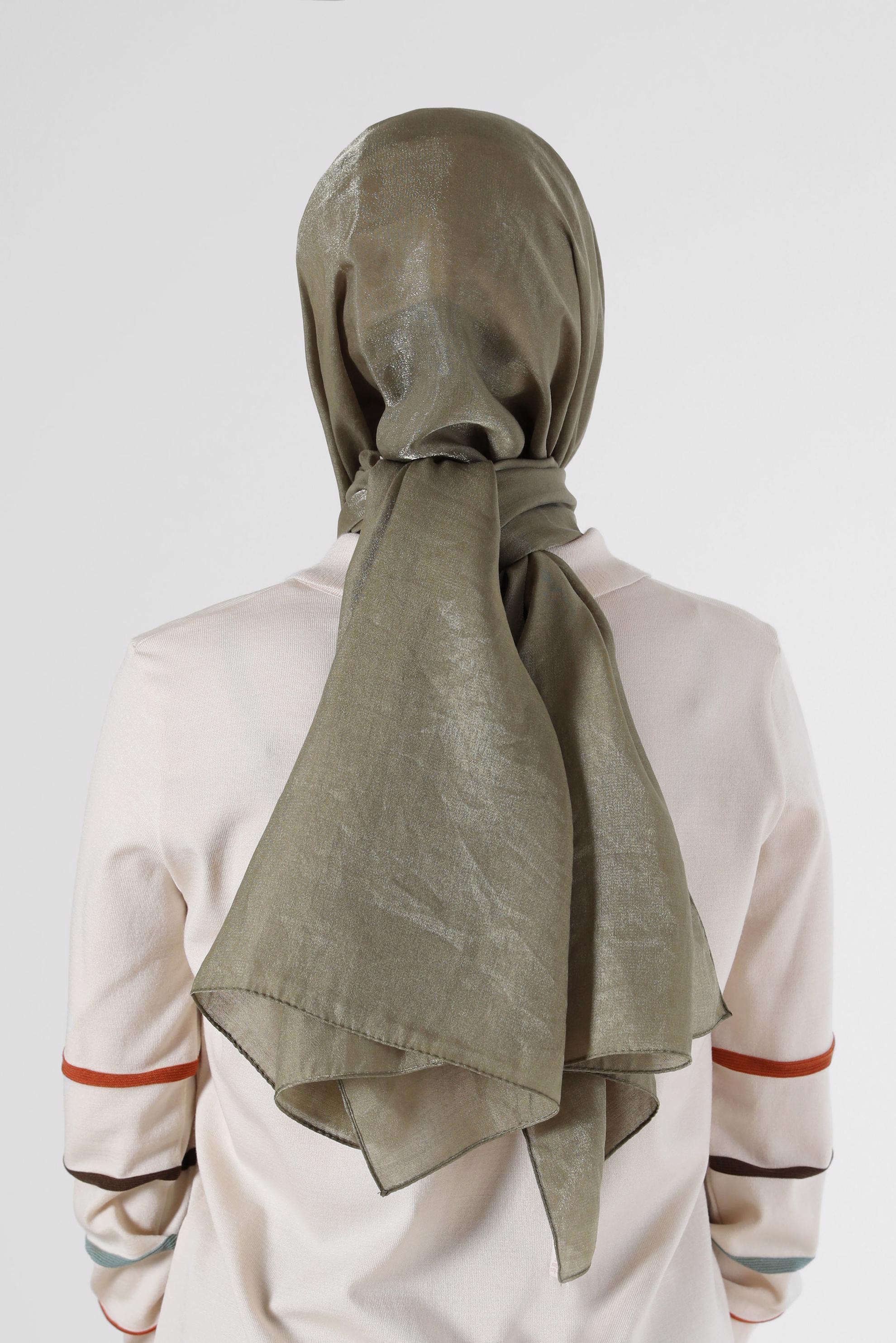 Tesettür giyim HAKİ ALVİNA ŞAL 8064 